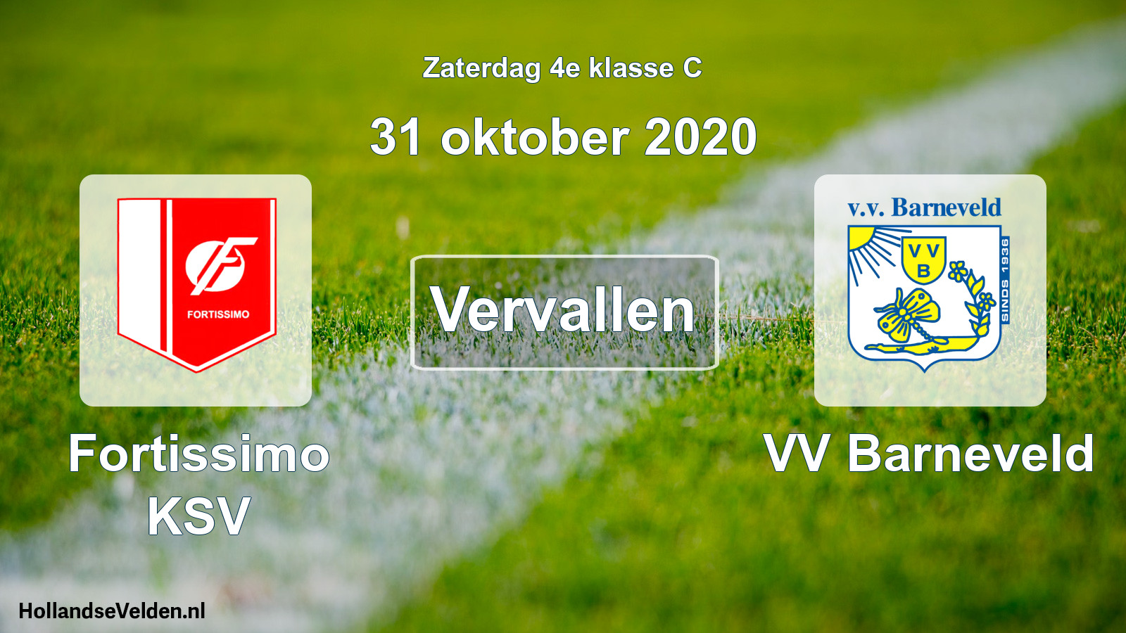 Scheduled Match: Fortissimo KSV - VV Barneveld (31 October 2020)