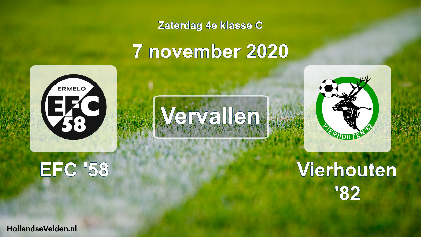 Scheduled Match: EFC '58 - Vierhouten '82 (7 November 2020)