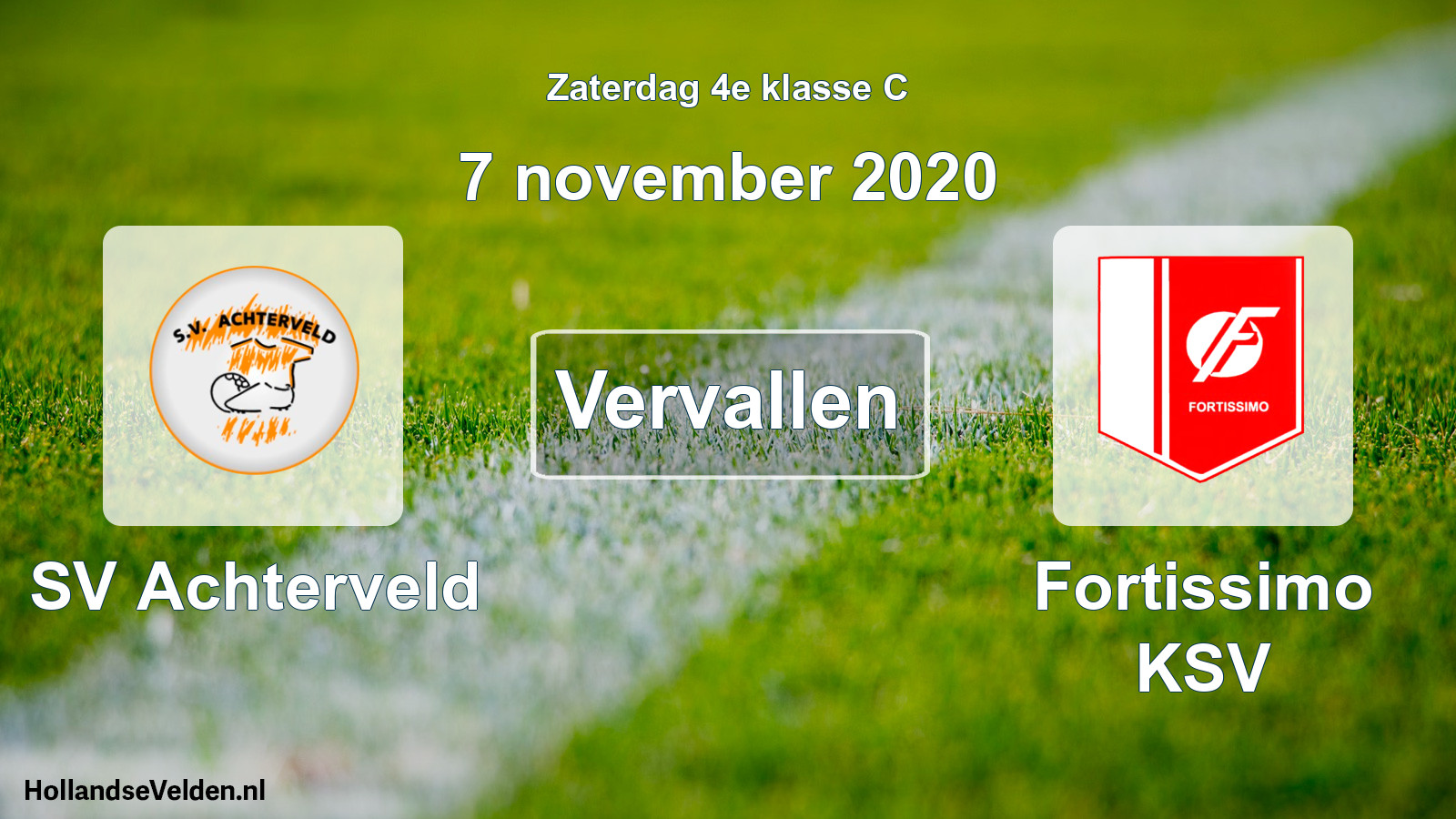 Scheduled Match: SV Achterveld - Fortissimo KSV (7 November 2020)
