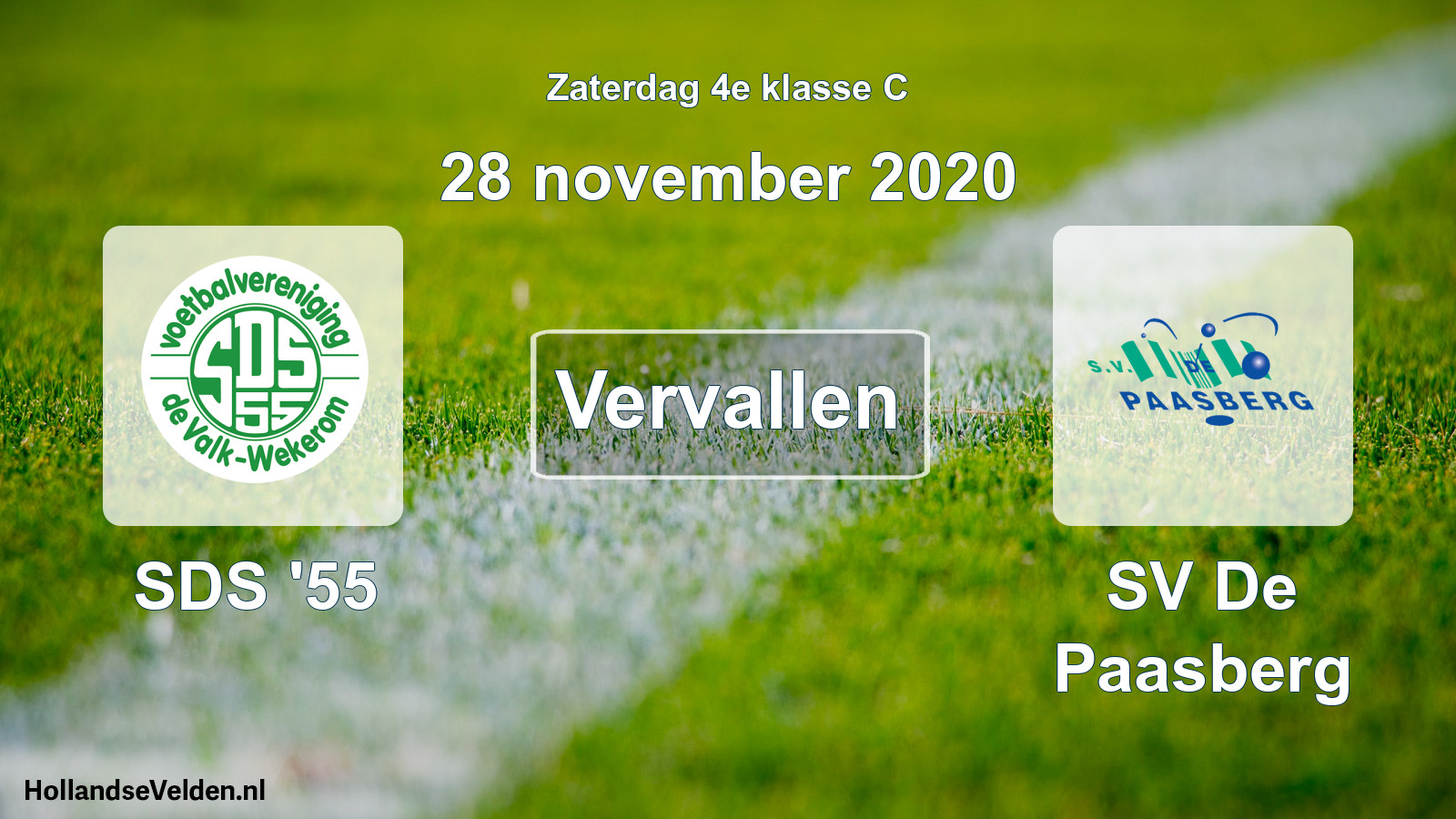 Scheduled Match: SDS '55 - SV De Paasberg (28 November 2020)