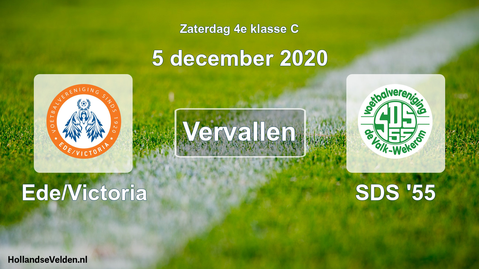 Scheduled Match: Ede/Victoria - SDS '55 (5 December 2020)