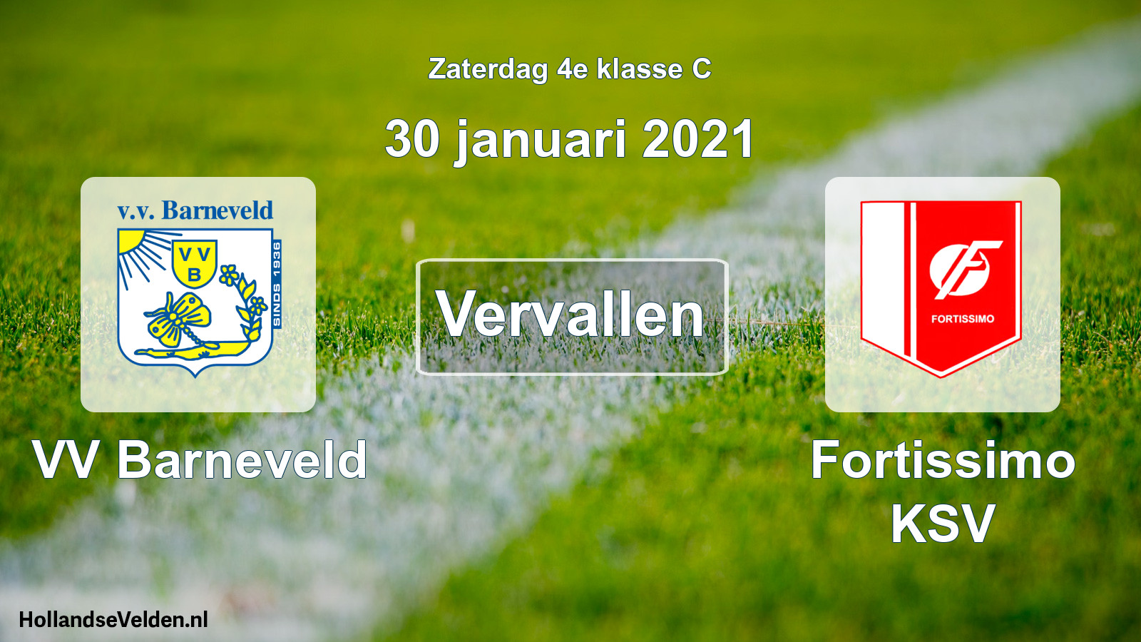 Scheduled Match: VV Barneveld - Fortissimo KSV (30 January 2021)