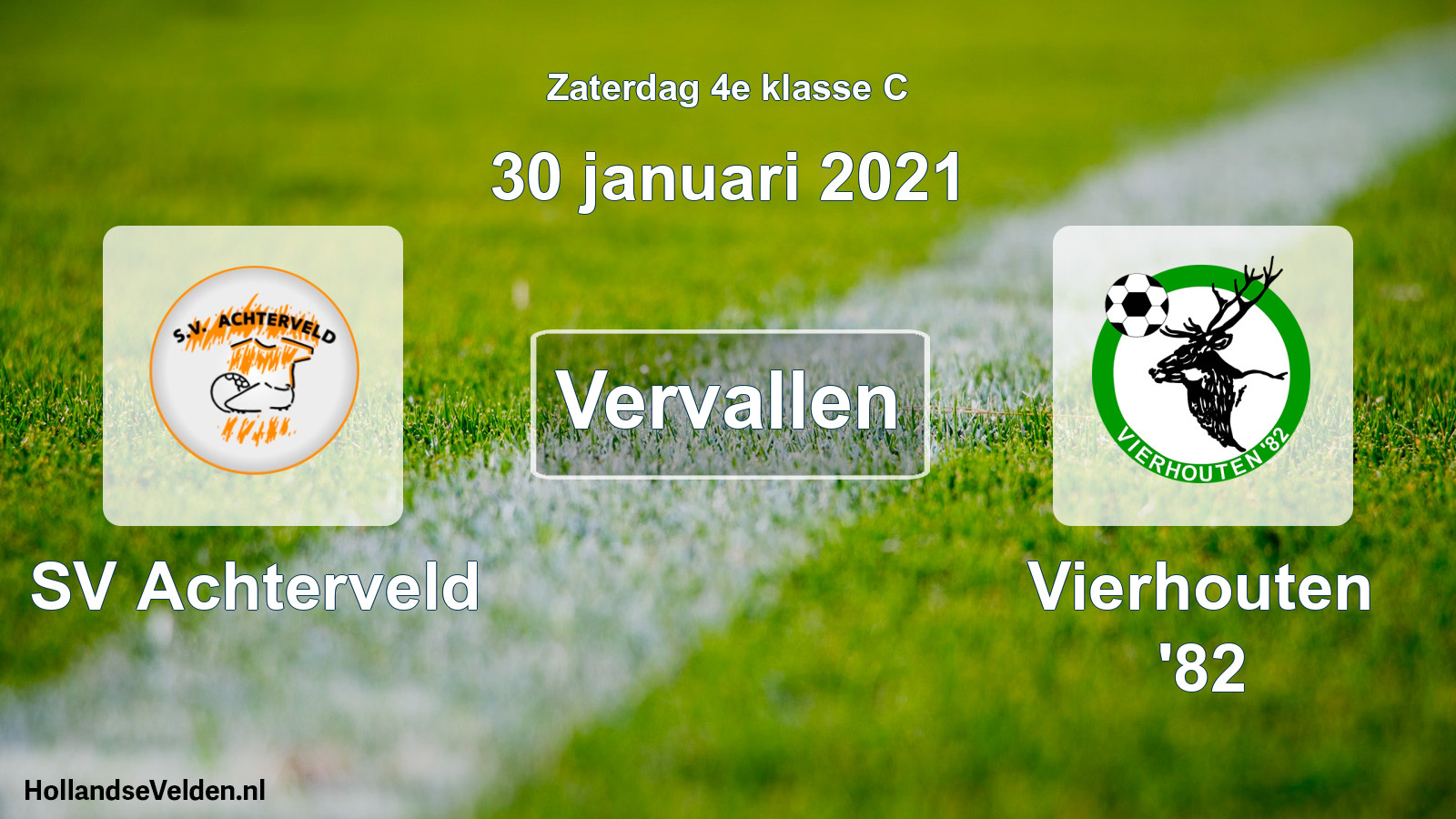 Scheduled Match: SV Achterveld - Vierhouten '82 (30 January 2021)