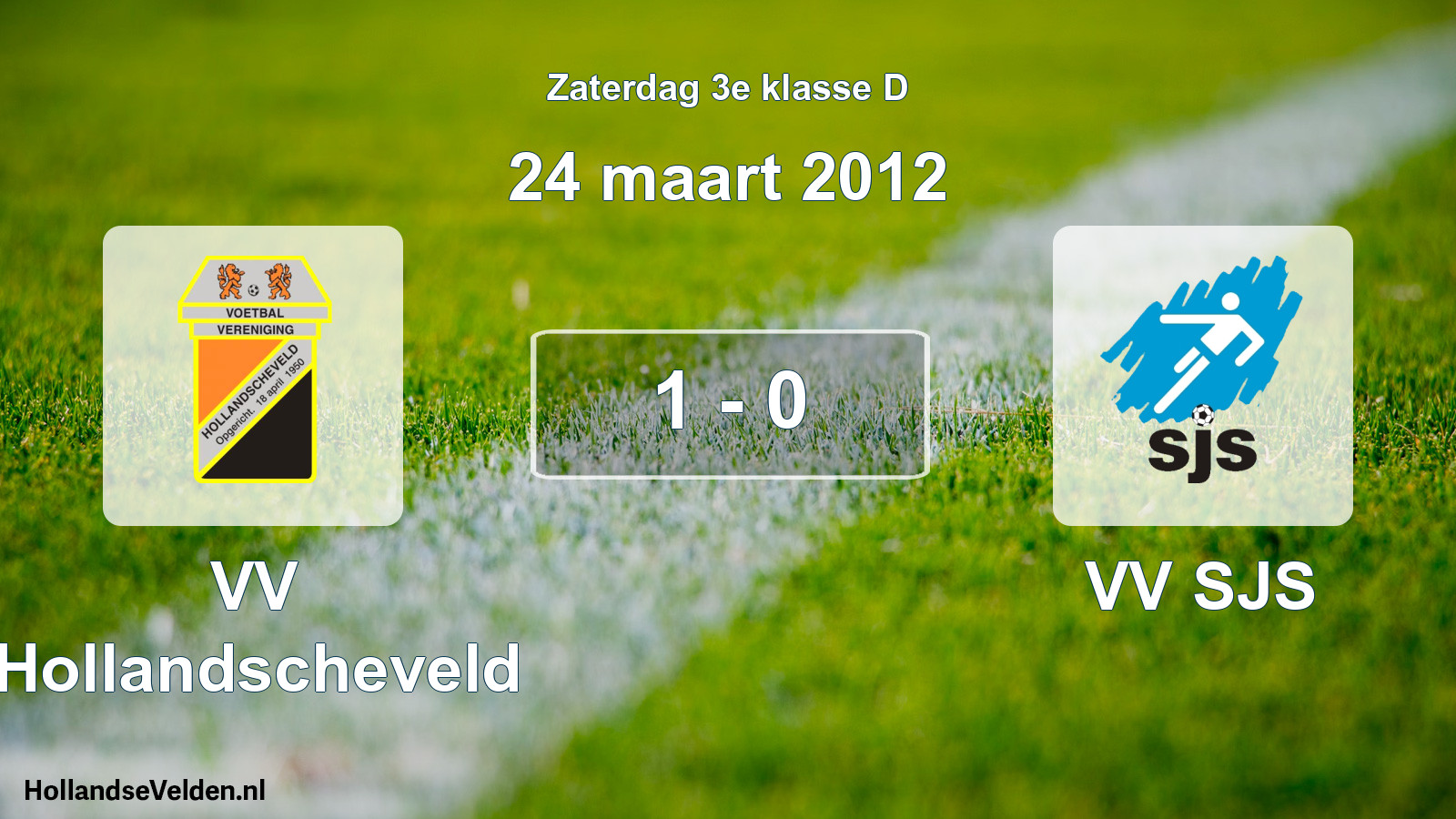 Total number of matches played: VV Hollandscheveld - VV SJS 1 - 0 (24 March 2012)