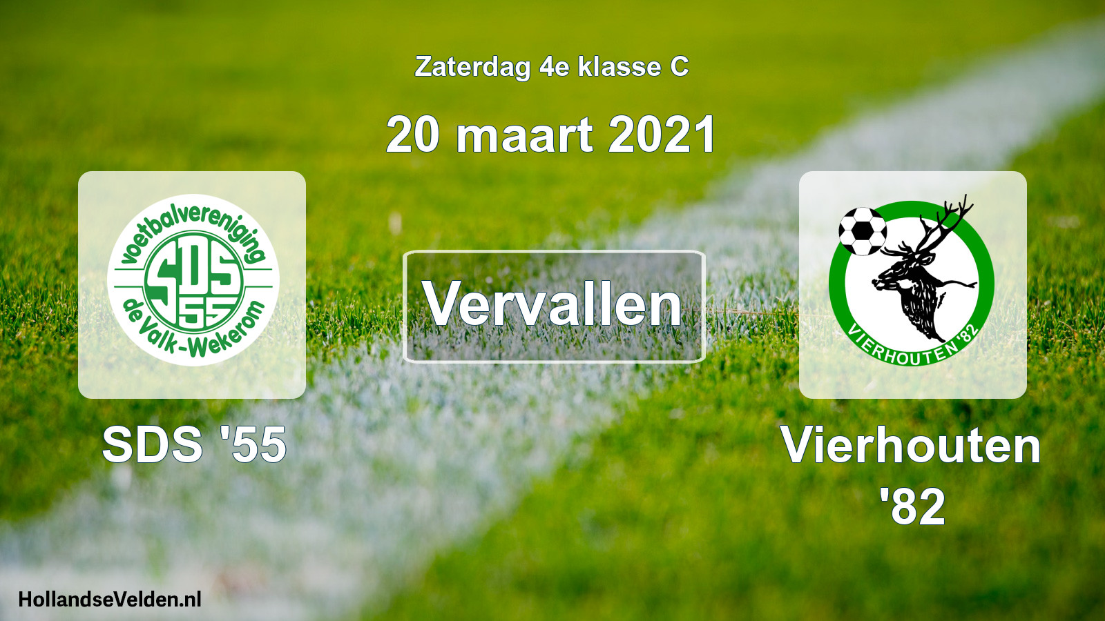 Scheduled Match: SDS '55 - Vierhouten '82 (20 March 2021)