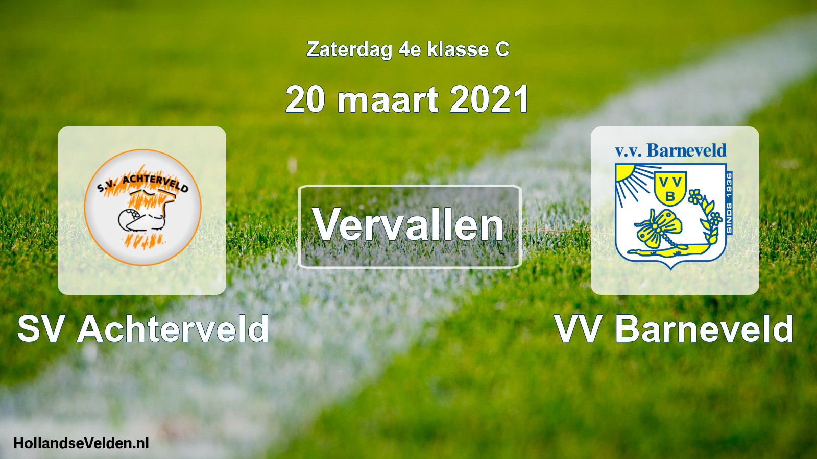 Scheduled Match: SV Achterveld - VV Barneveld (20 March 2021)