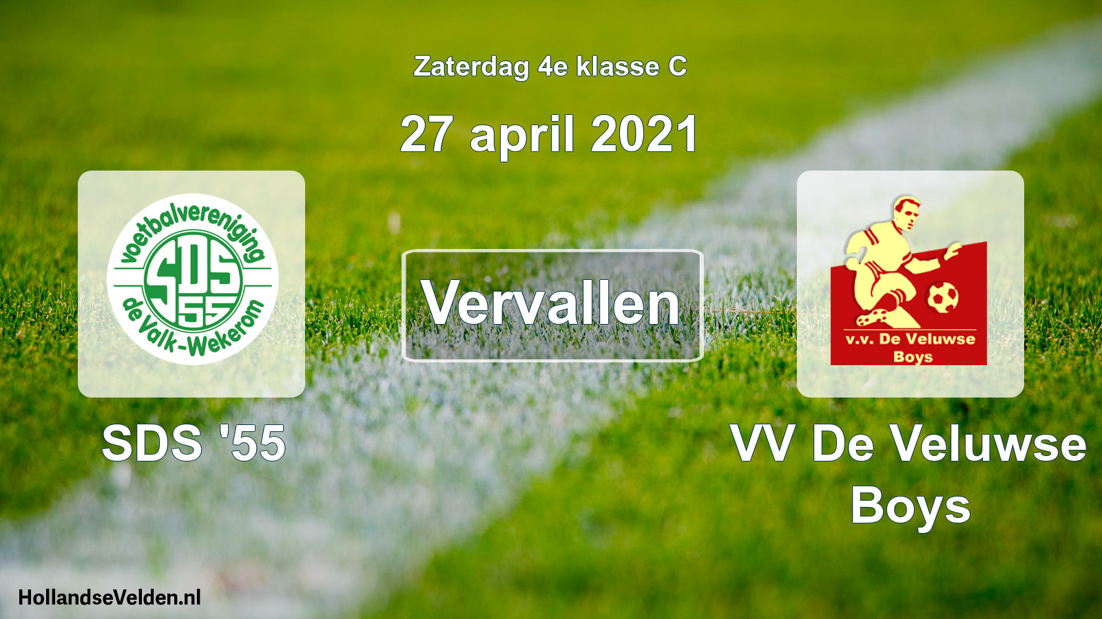 Scheduled Match: SDS '55 - VV De Veluwse Boys (27 April 2021)