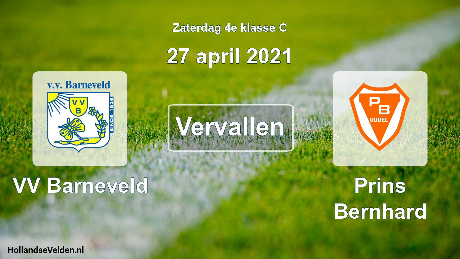 Scheduled Match: VV Barneveld - Prins Bernhard (27 April 2021)