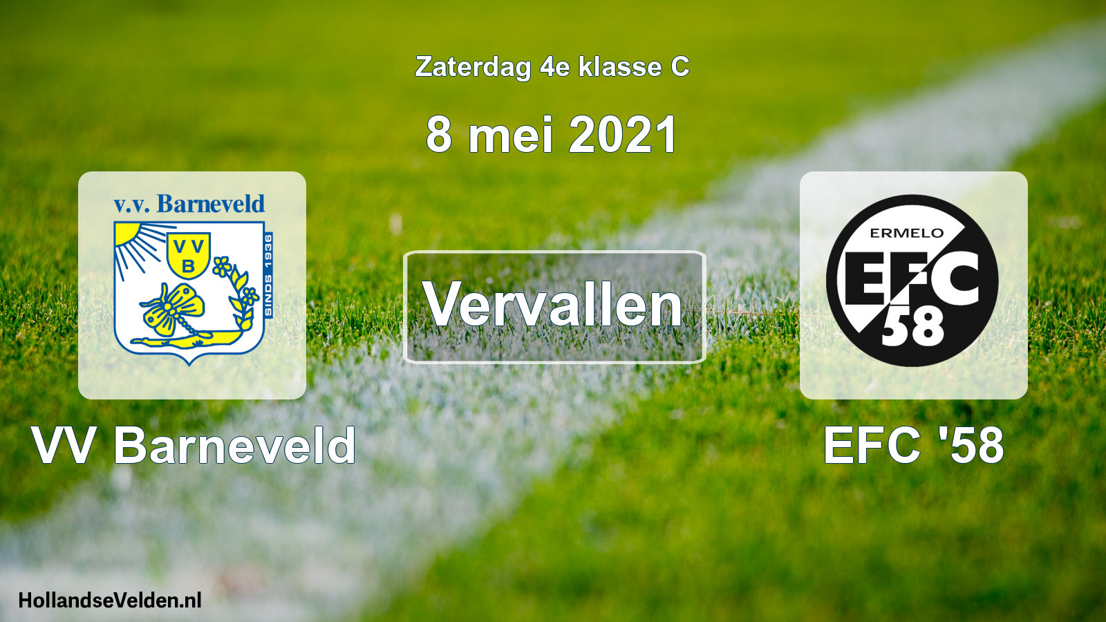 Scheduled Match: VV Barneveld - EFC '58 (8 May 2021)