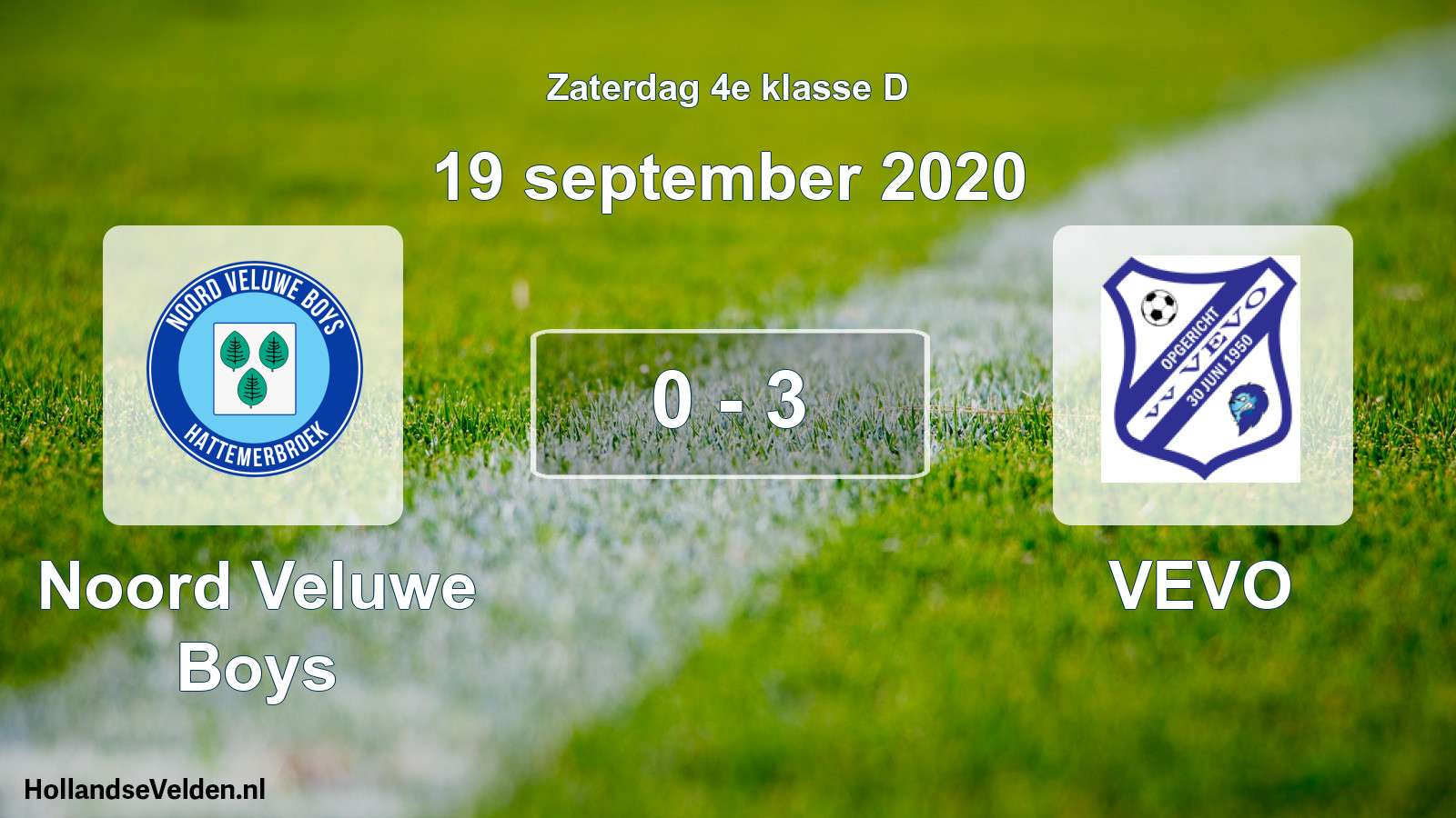 Total number of matches played: Noord Veluwe Boys - VEVO 0 - 3 (19 September 2020)