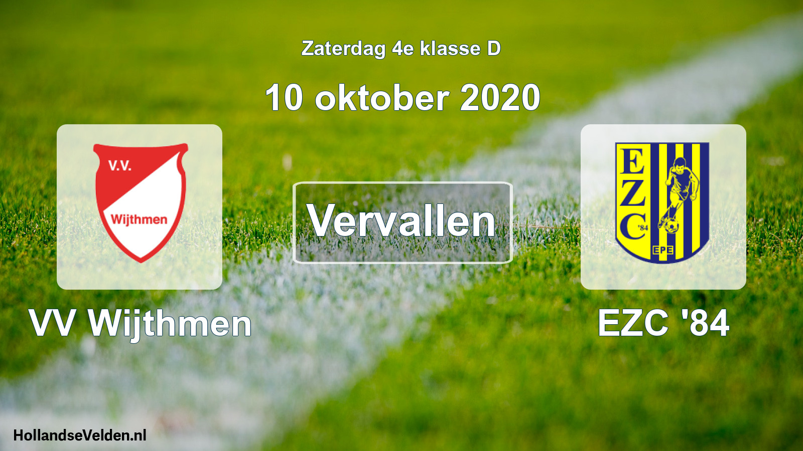 Scheduled Match: VV Wijthmen - EZC '84 (10 October 2020)