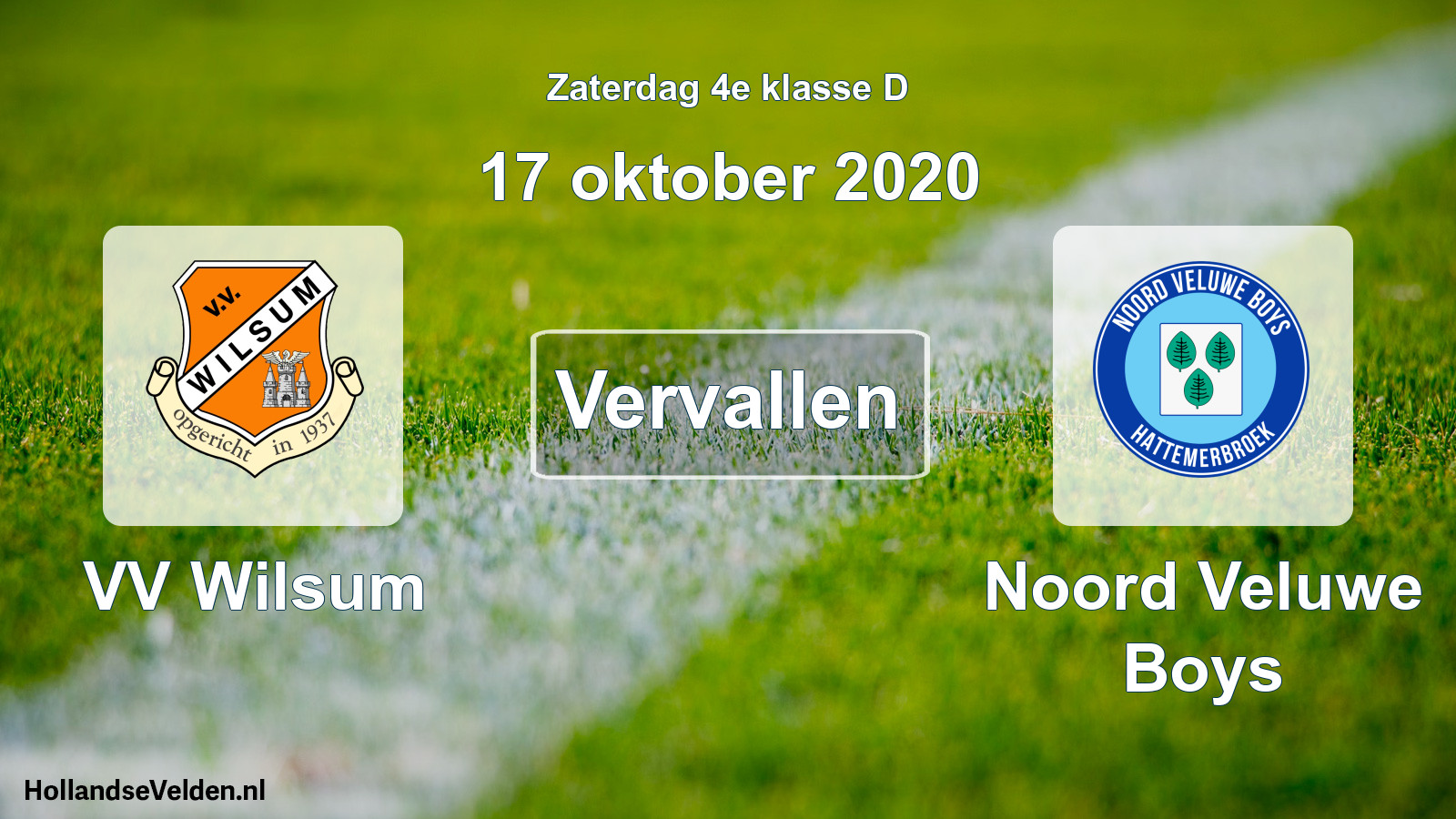Scheduled Match: VV Wilsum - Noord Veluwe Boys (17 October 2020)