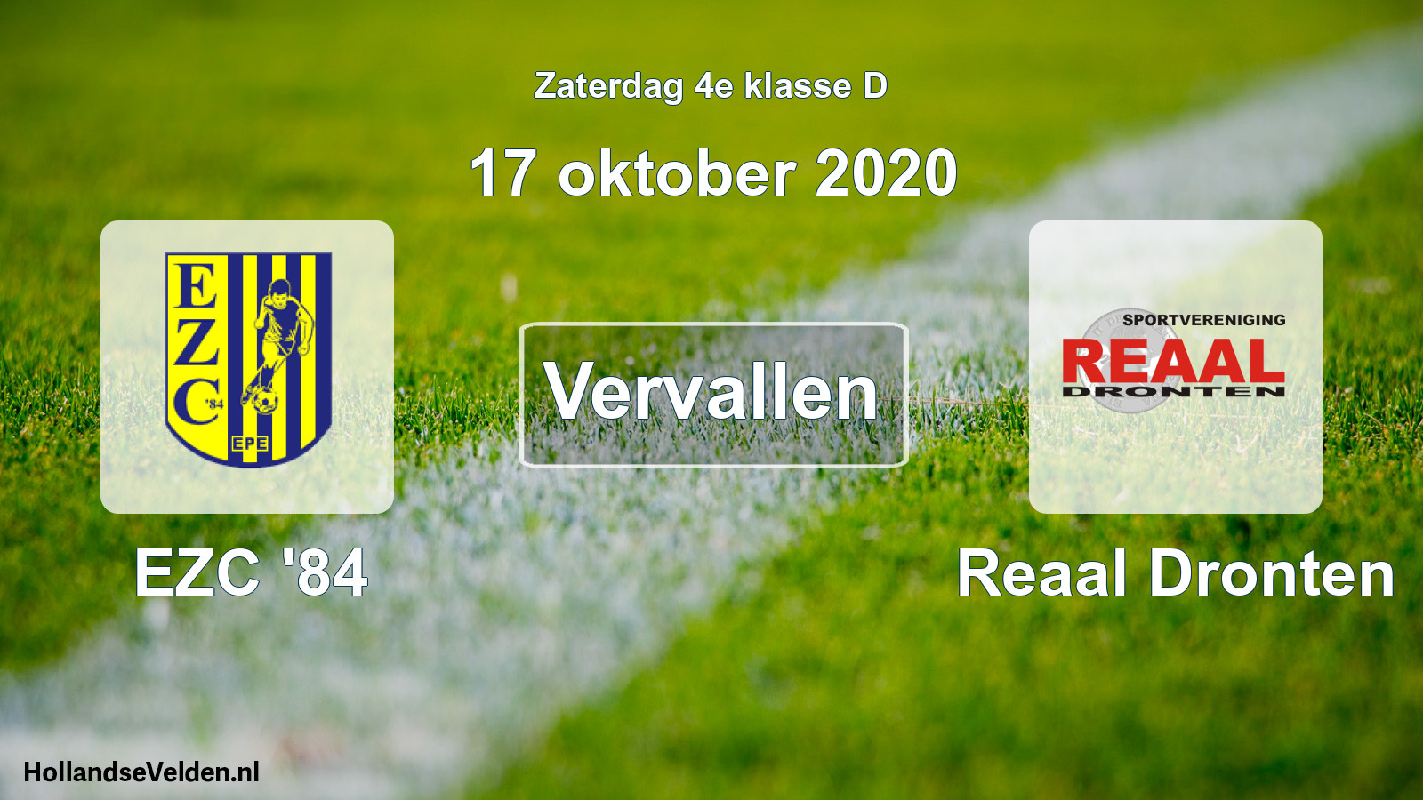 Scheduled Match: EZC '84 - Reaal Dronten (17 October 2020)