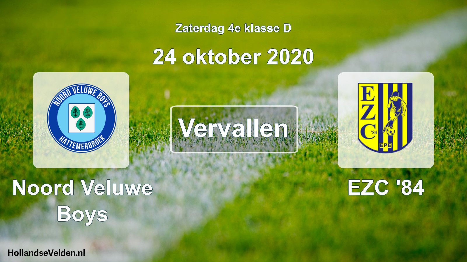 Scheduled Match: Noord Veluwe Boys - EZC '84 (24 October 2020)