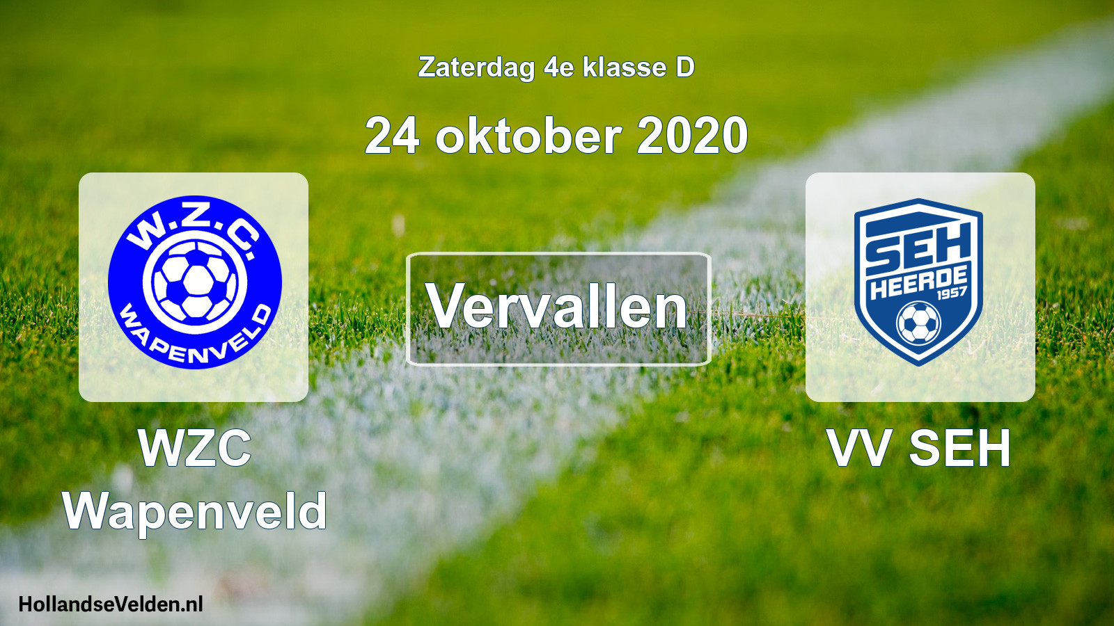 Scheduled Match: WZC Wapenveld - VV SEH (24 October 2020)