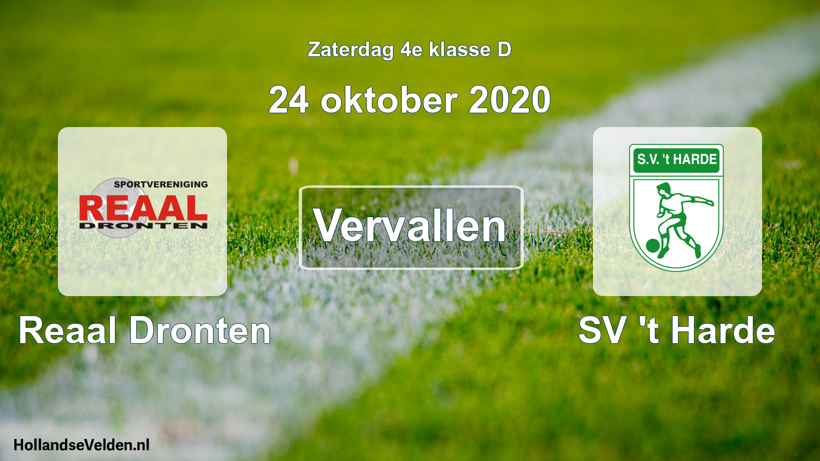 Scheduled Match: Reaal Dronten - SV 't Harde (24 October 2020)