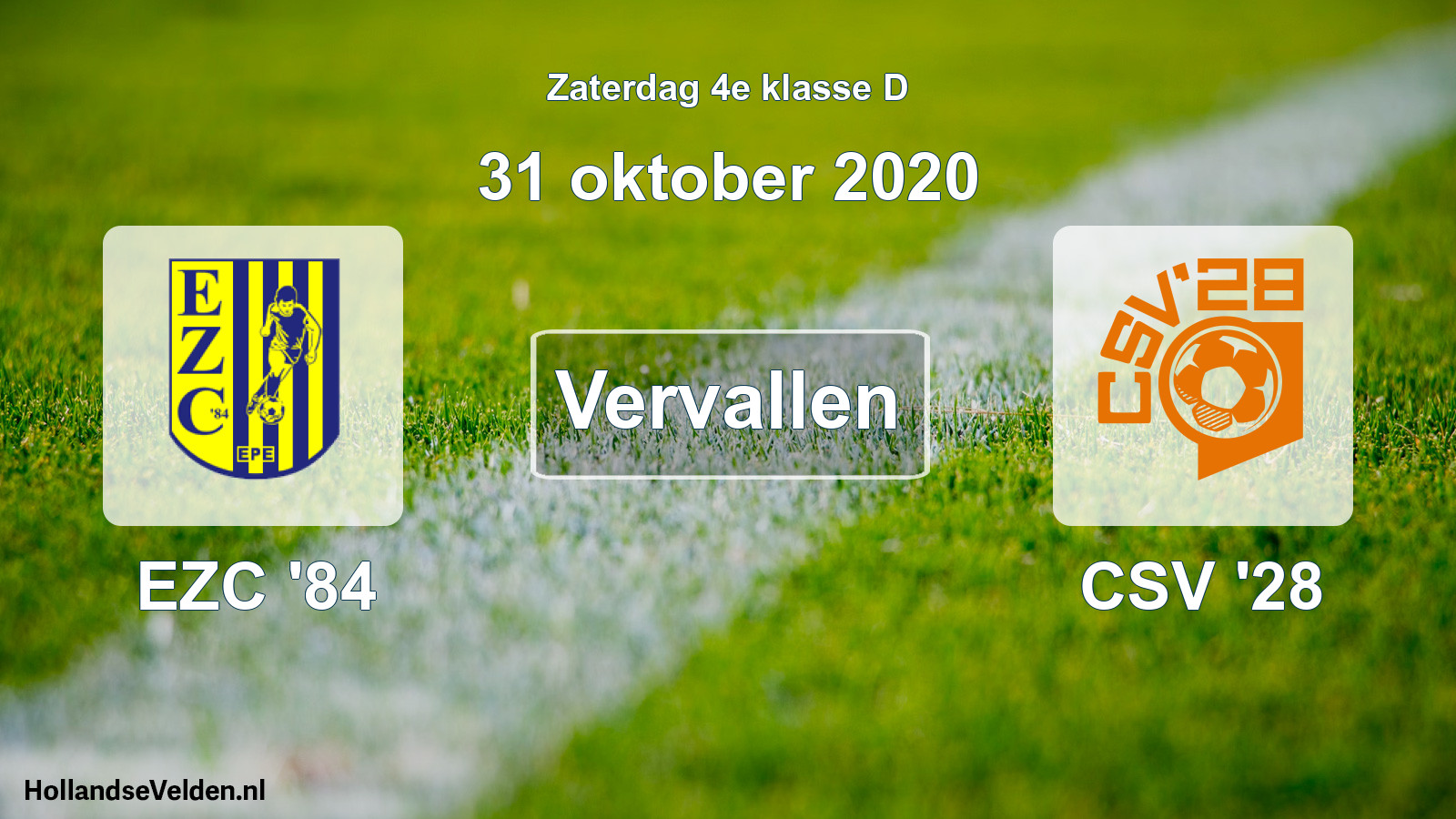 Scheduled Match: EZC '84 - CSV '28 (31 October 2020)