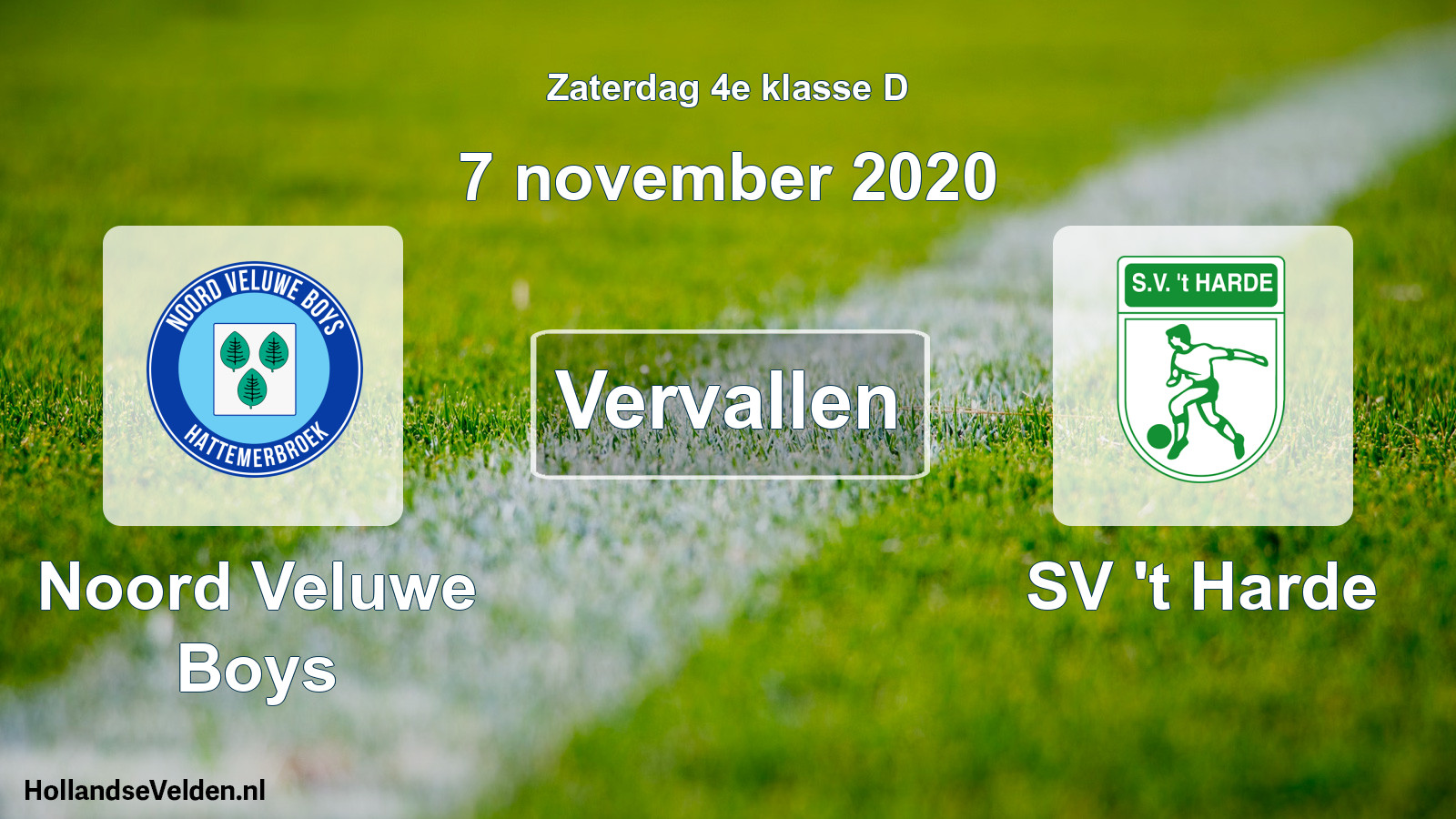 Scheduled Match: Noord Veluwe Boys - SV 't Harde (7 November 2020)