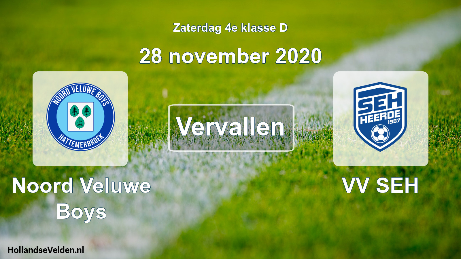 Scheduled Match: Noord Veluwe Boys - VV SEH (28 November 2020)