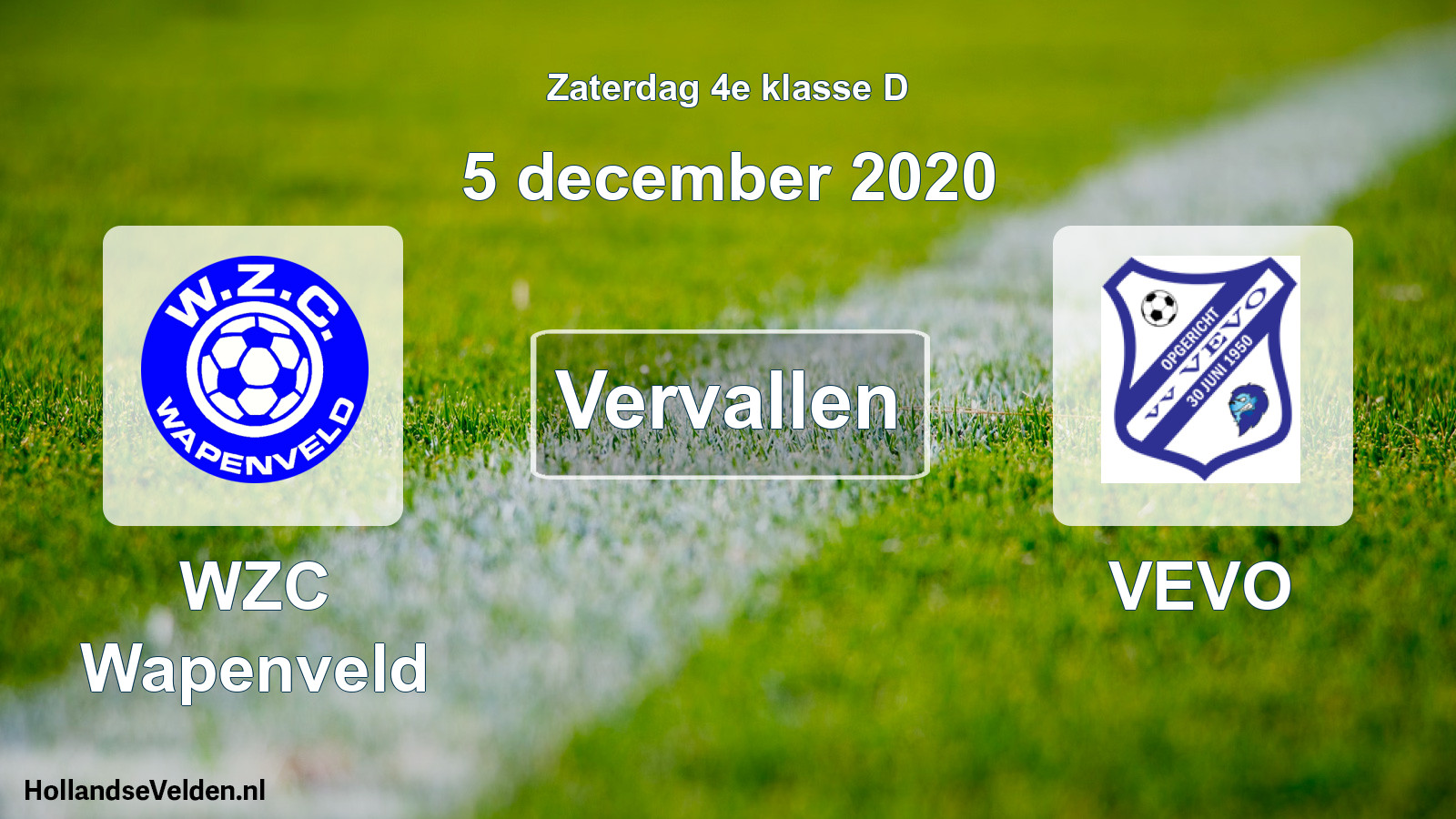 Scheduled Match: WZC Wapenveld - VEVO (5 December 2020)