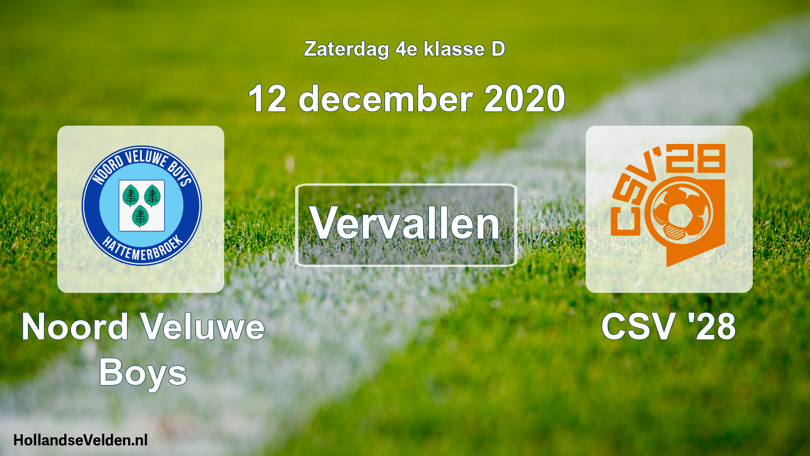 Scheduled Match: Noord Veluwe Boys - CSV '28 (12 December 2020)