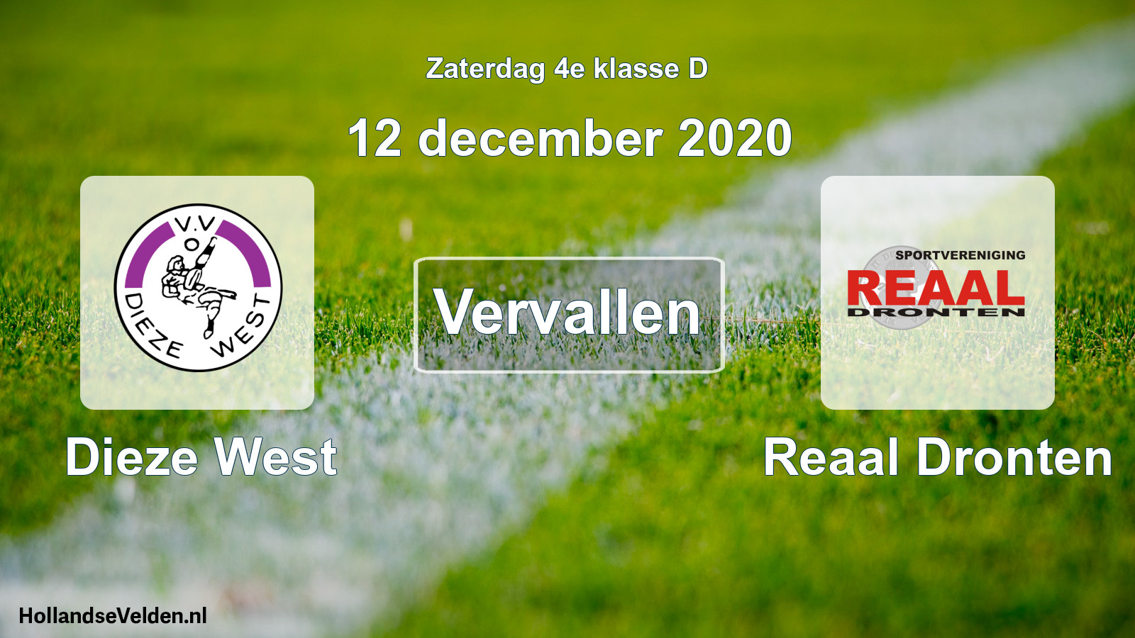 Scheduled Match: Dieze West - Reaal Dronten (12 December 2020)