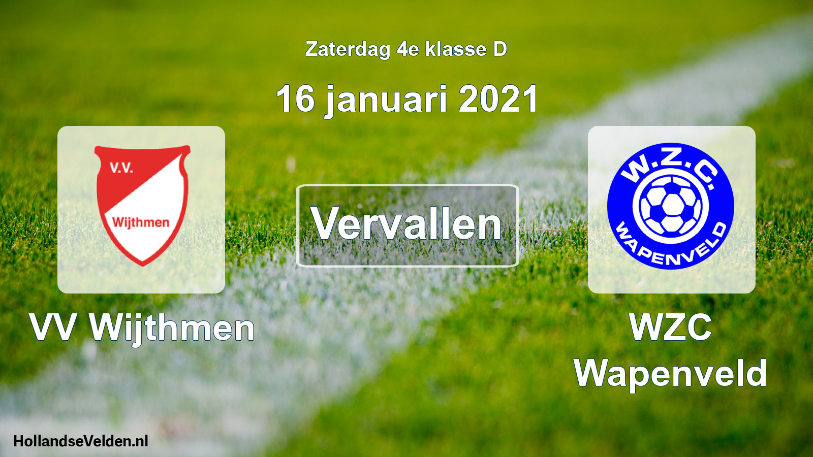 Scheduled Match: VV Wijthmen - WZC Wapenveld (16 January 2021)