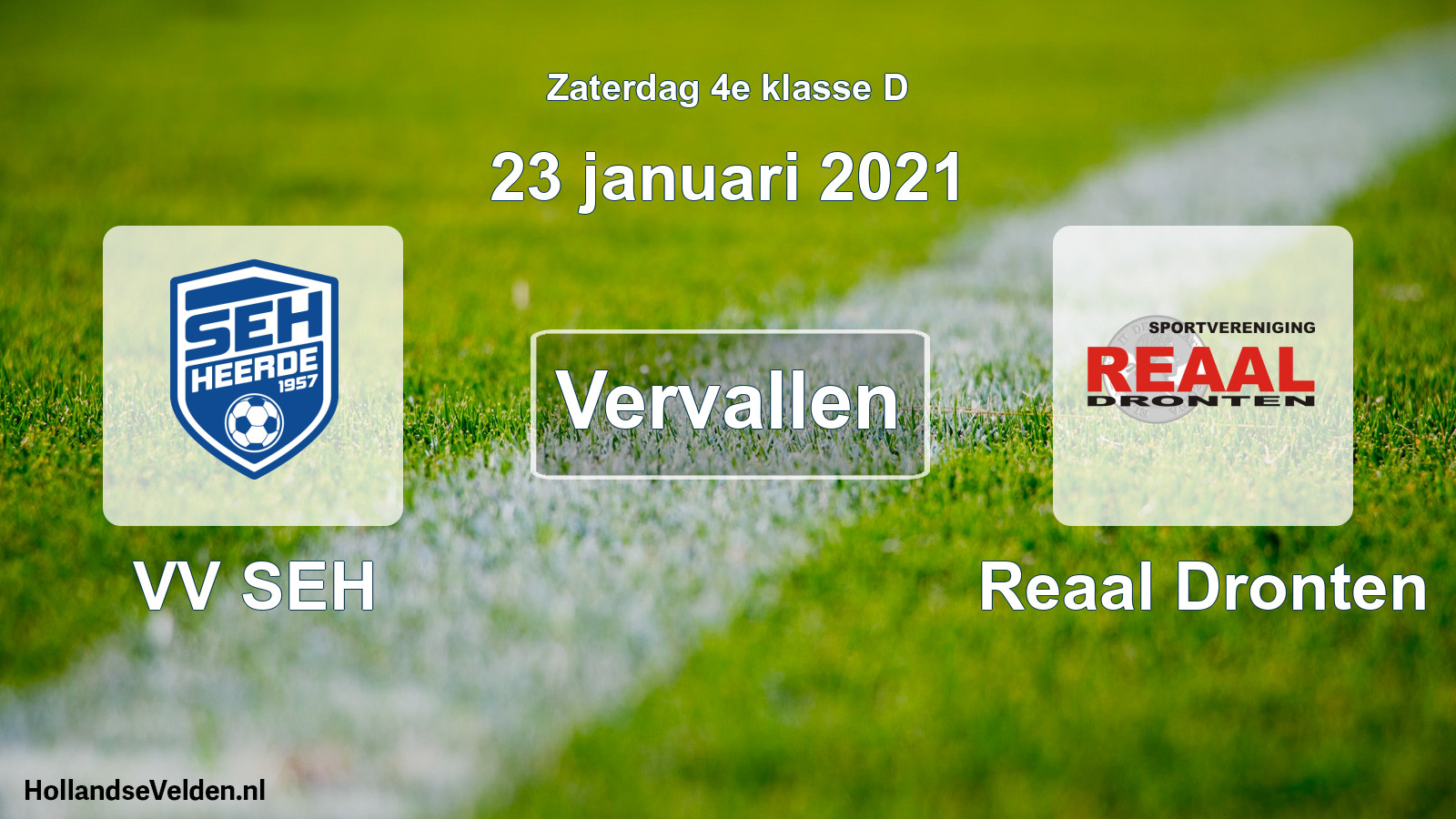 Scheduled Match: VV SEH - Reaal Dronten (23 January 2021)