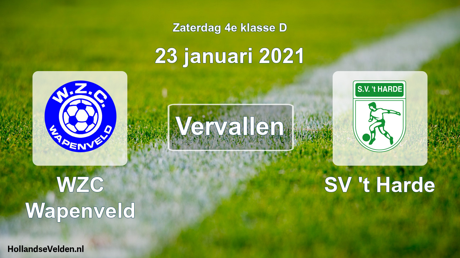 Scheduled Match: WZC Wapenveld - SV 't Harde (23 January 2021)