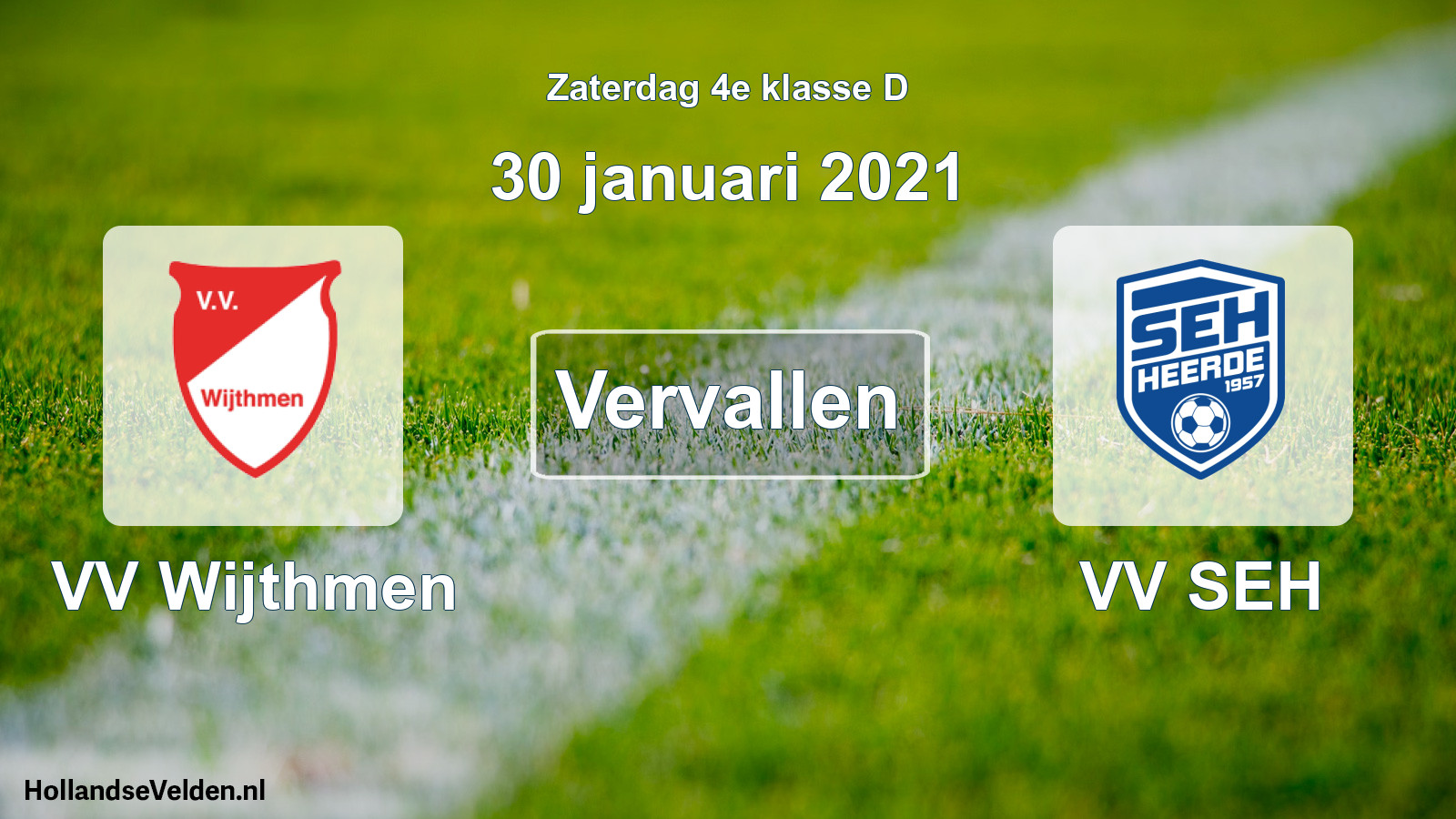 Scheduled Match: VV Wijthmen - VV SEH (30 January 2021)