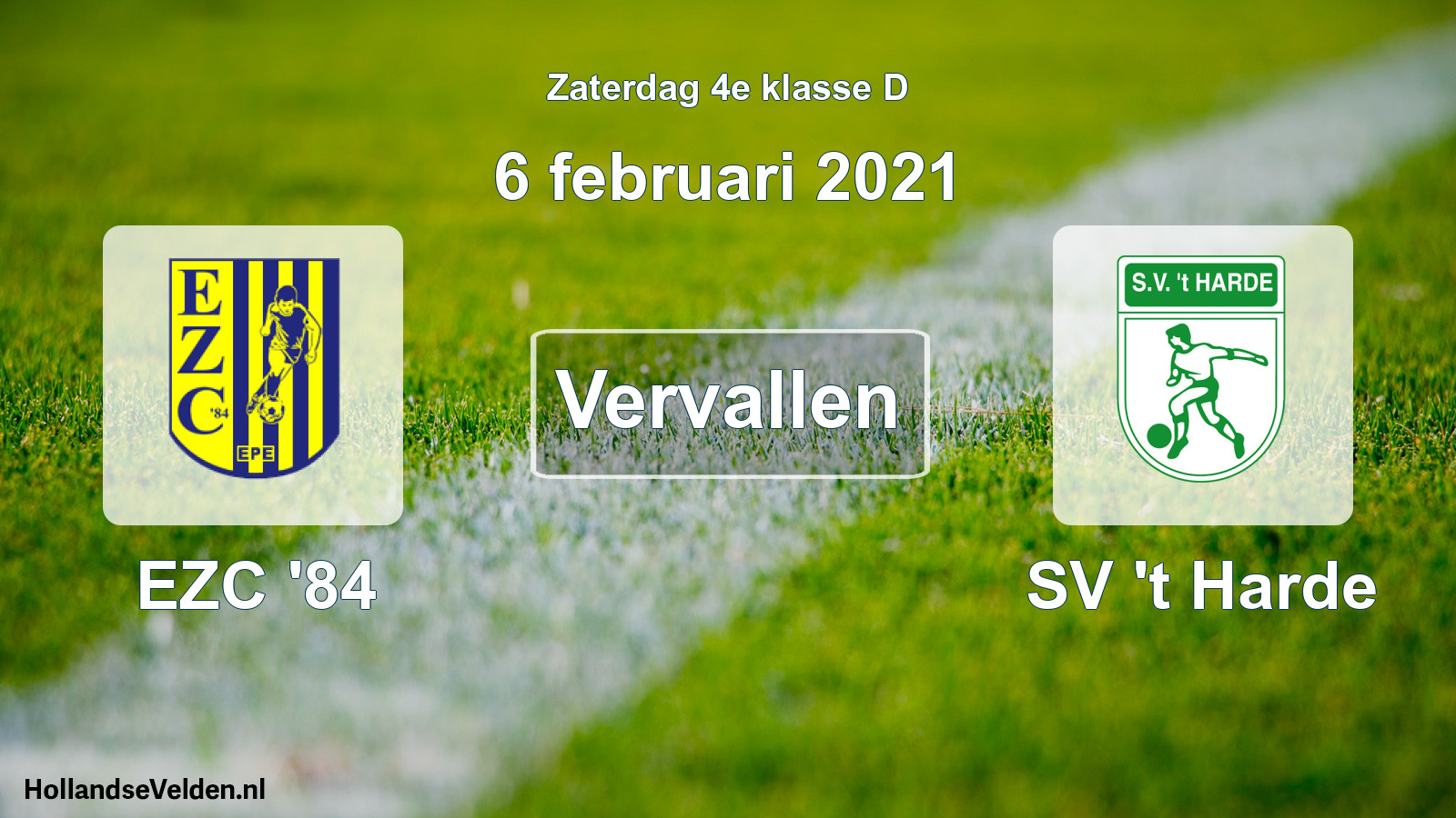 Scheduled Match: EZC '84 - SV 't Harde (6 February 2021)