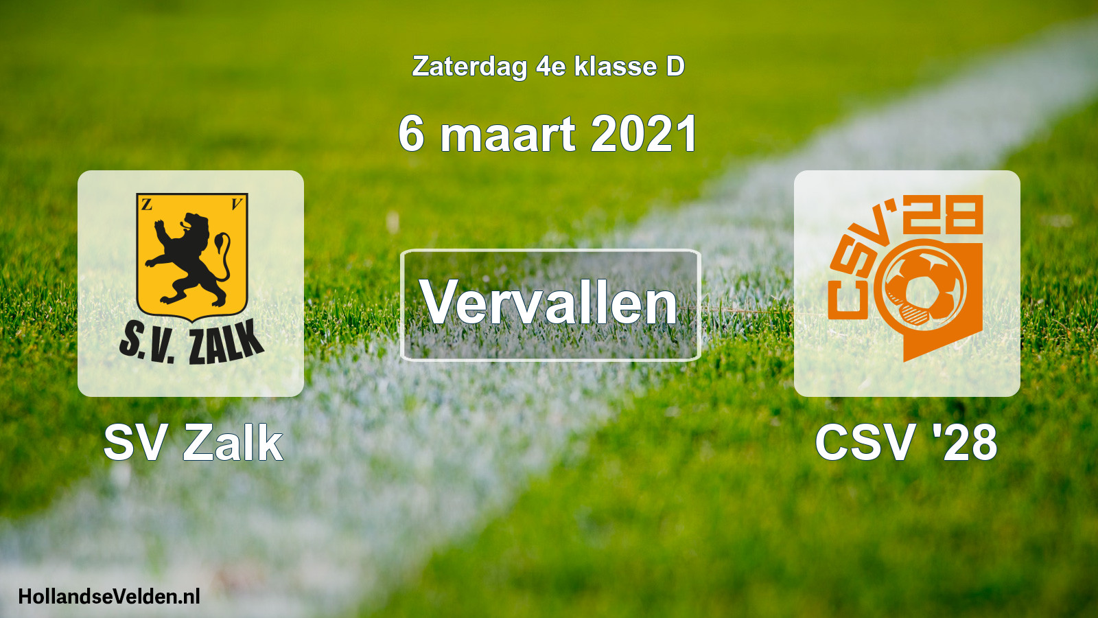 Scheduled Match: SV Zalk - CSV '28 (6 March 2021)