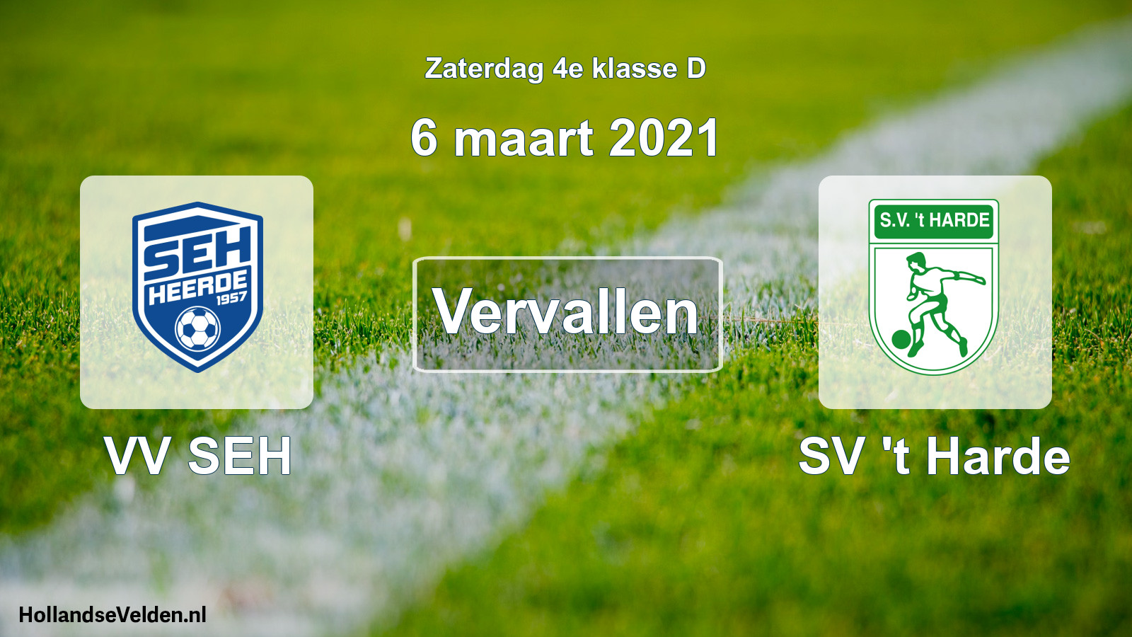 Scheduled Match: VV SEH - SV 't Harde (6 March 2021)