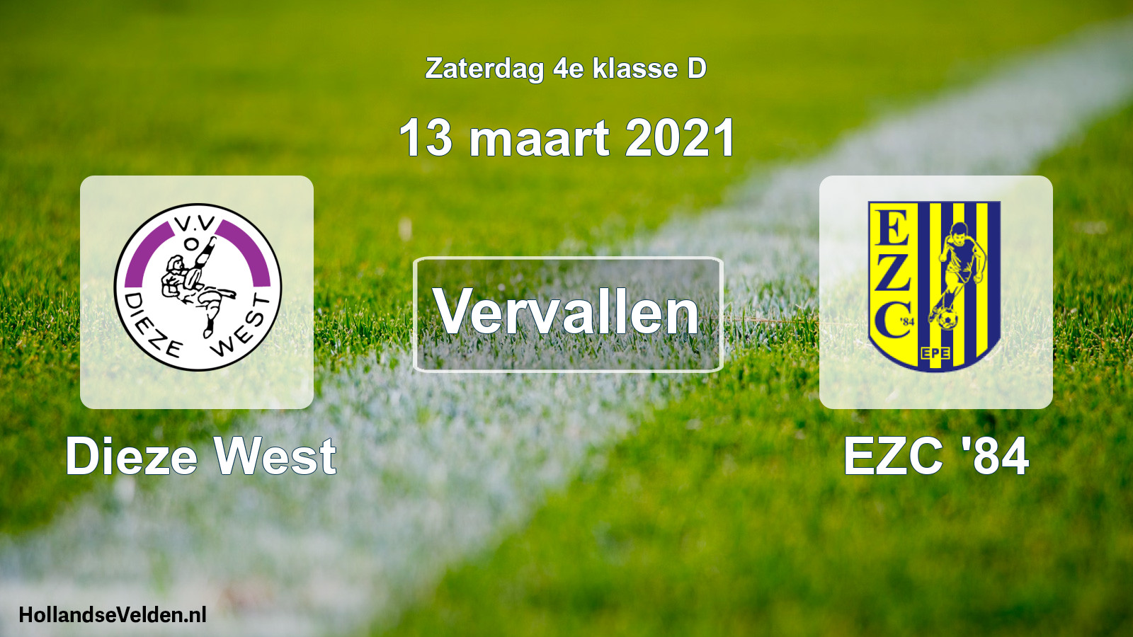 Scheduled Match: Dieze West - EZC '84 (13 March 2021)