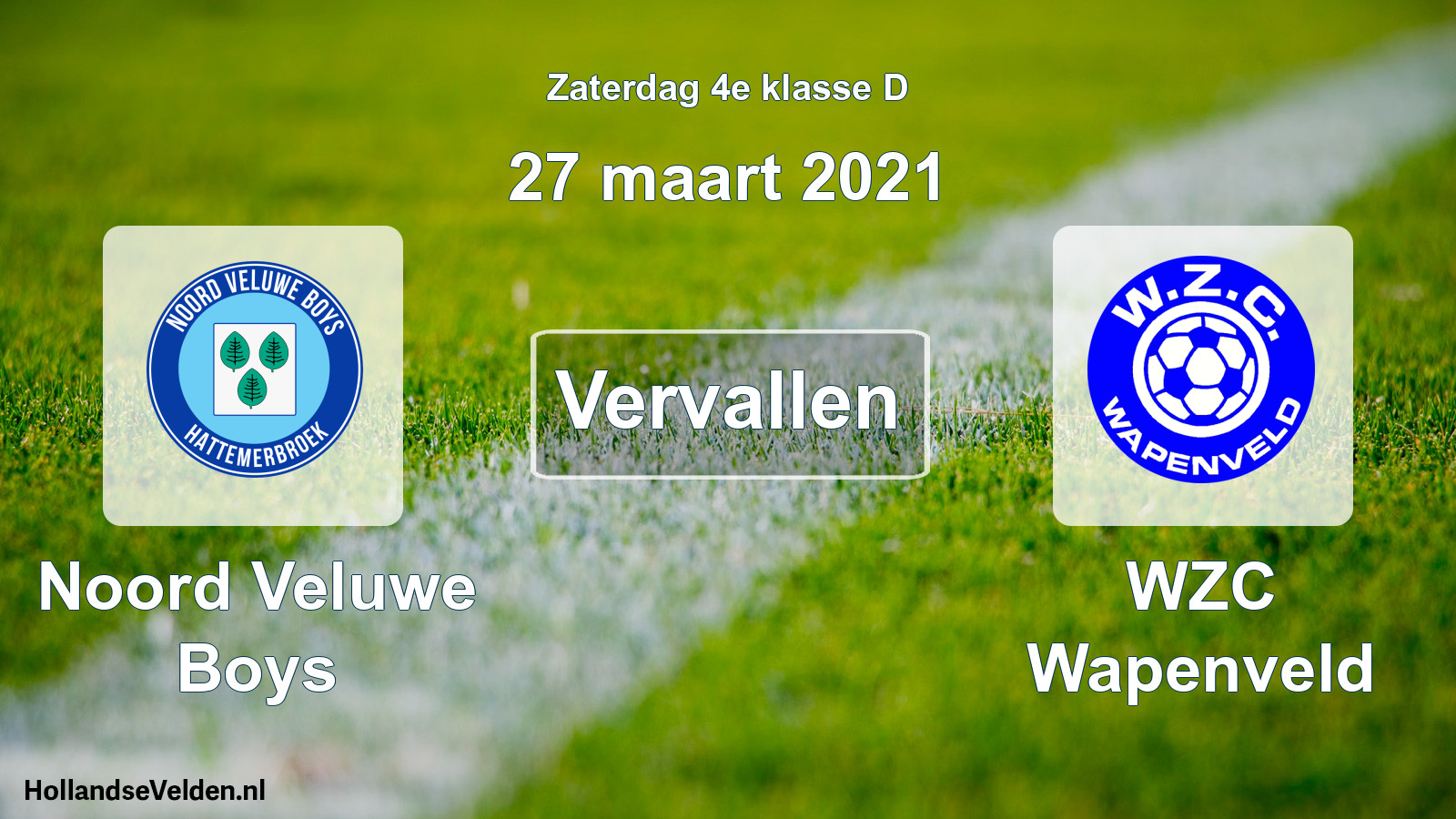 Scheduled Match: Noord Veluwe Boys - WZC Wapenveld (27 March 2021)
