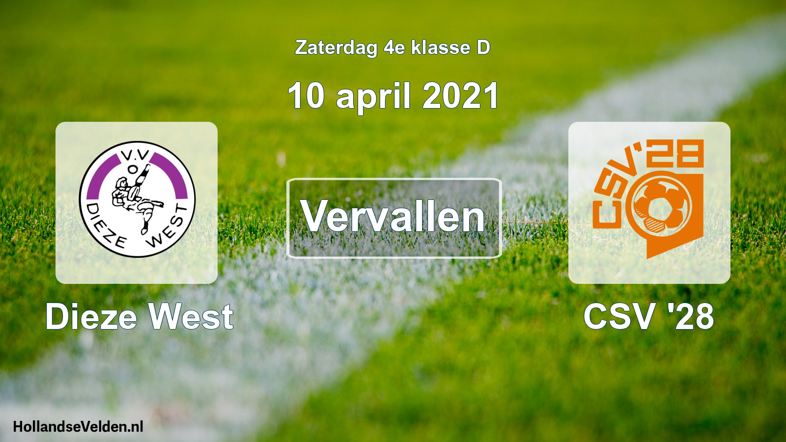 Scheduled Match: Dieze West - CSV '28 (10 April 2021)