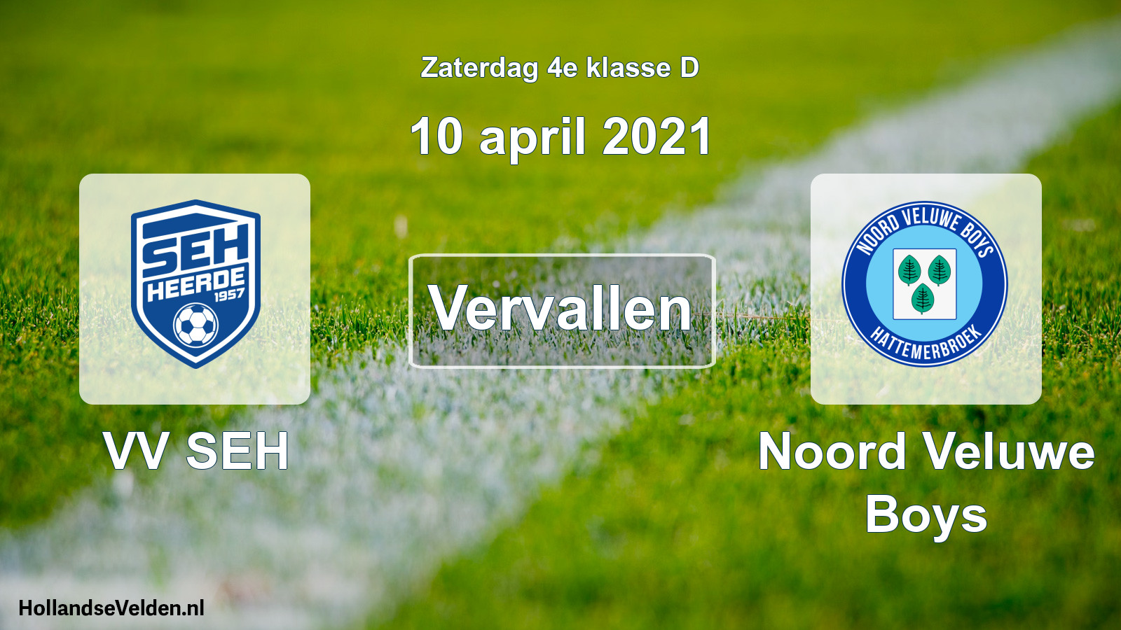 Scheduled Match: VV SEH - Noord Veluwe Boys (10 April 2021)