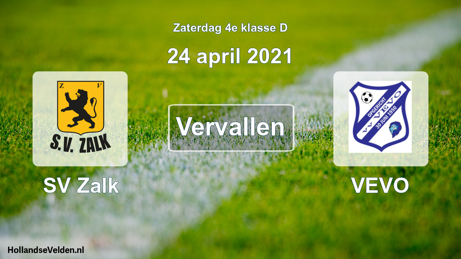 Scheduled Match: SV Zalk - VEVO (24 April 2021)