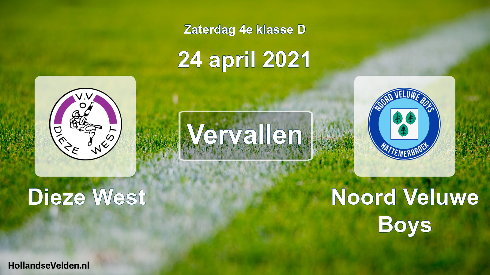 Scheduled Match: Dieze West - Noord Veluwe Boys (24 April 2021)