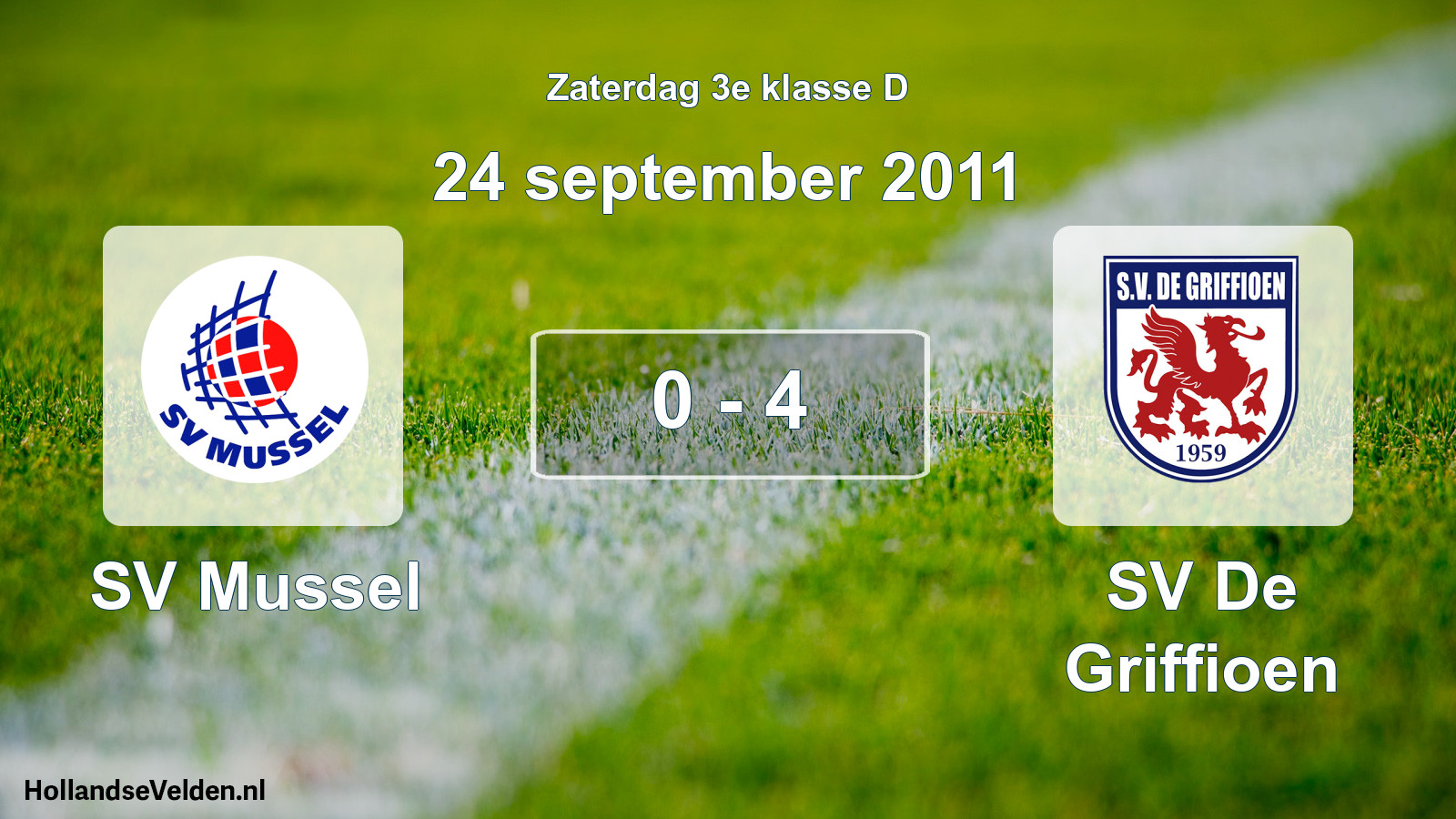 Total number of matches played: SV Mussel - SV De Griffioen 0 - 4 (24 September 2011)
