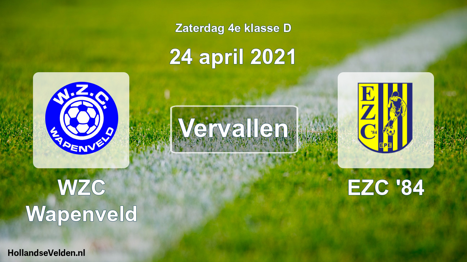 Scheduled Match: WZC Wapenveld - EZC '84 (24 April 2021)