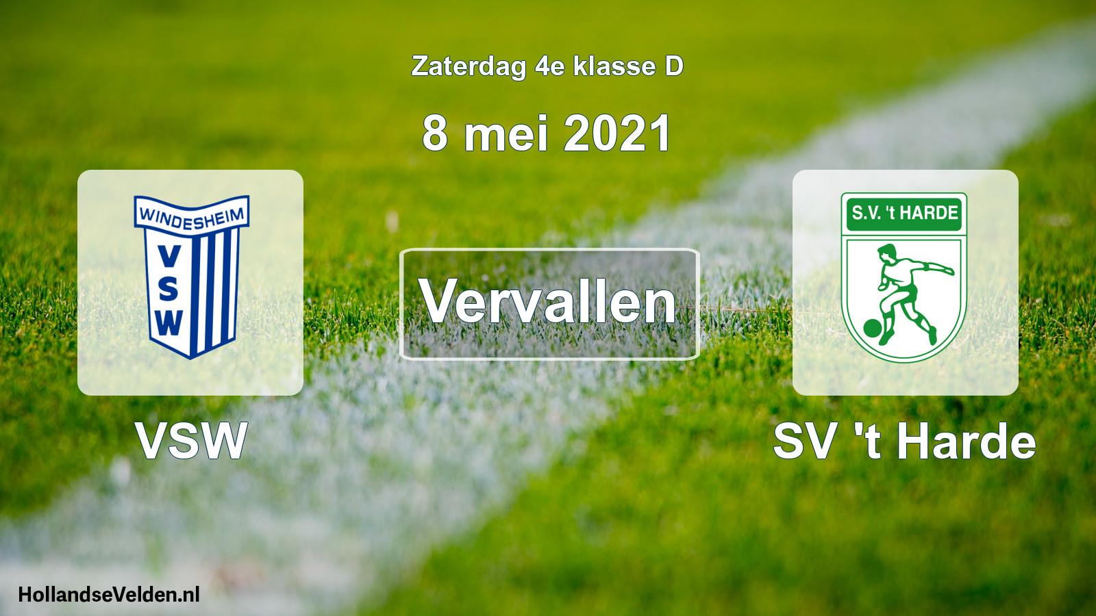 Scheduled Match: VSW - SV 't Harde (8 May 2021)