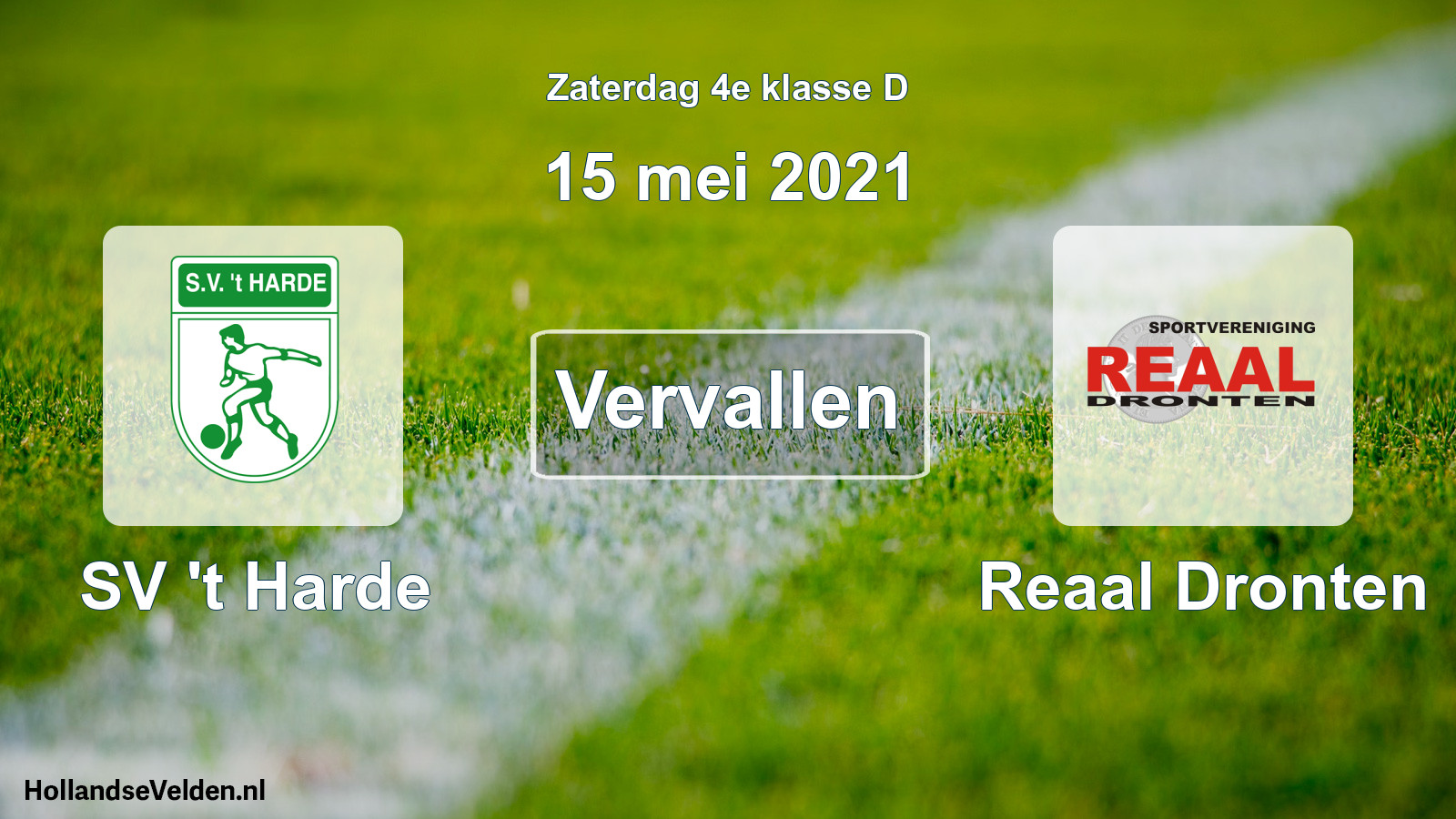 Scheduled Match: SV 't Harde - Reaal Dronten (15 May 2021)