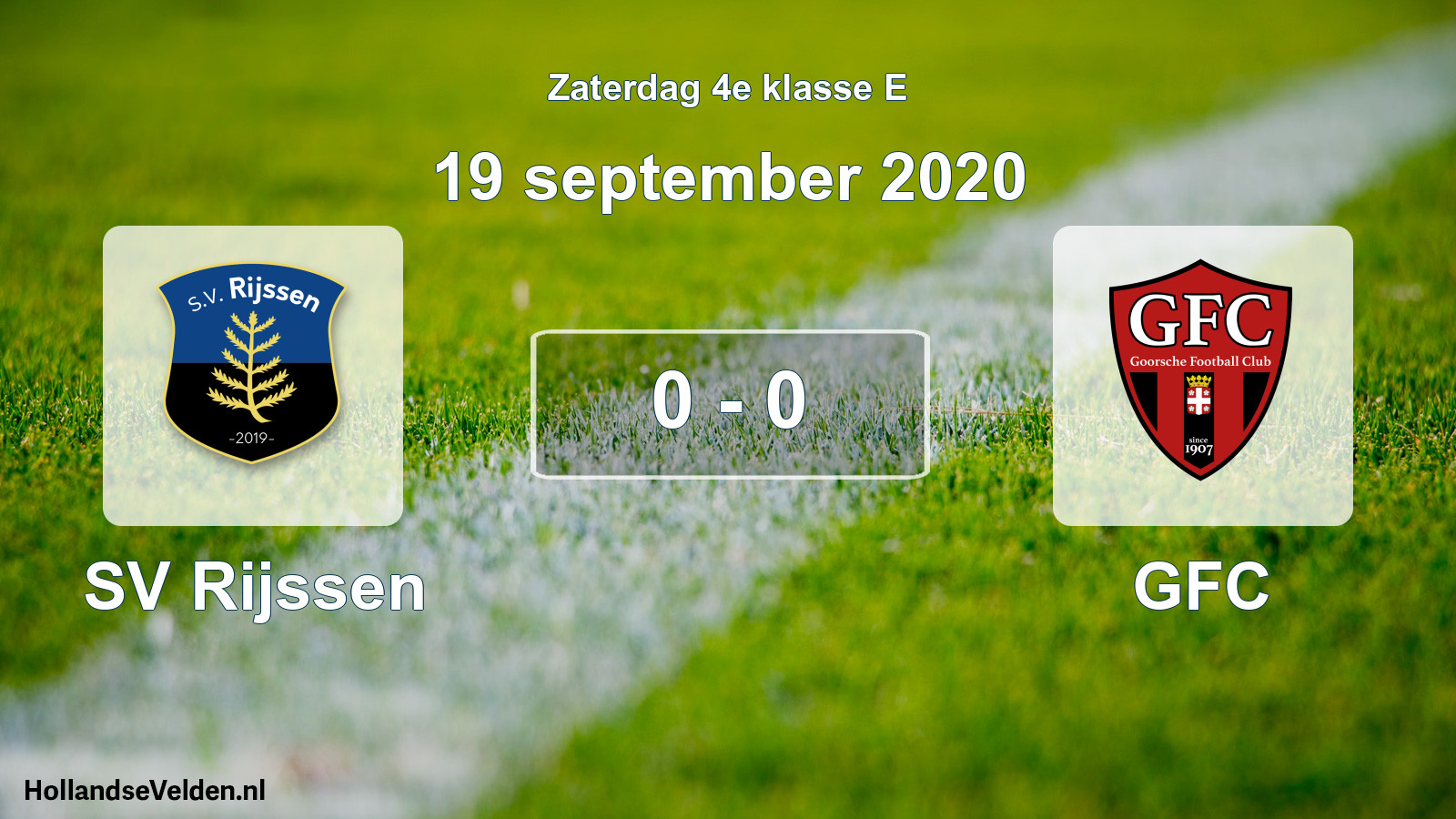 Total number of matches played: SV Rijssen - GFC 0 - 0 (19 September 2020)