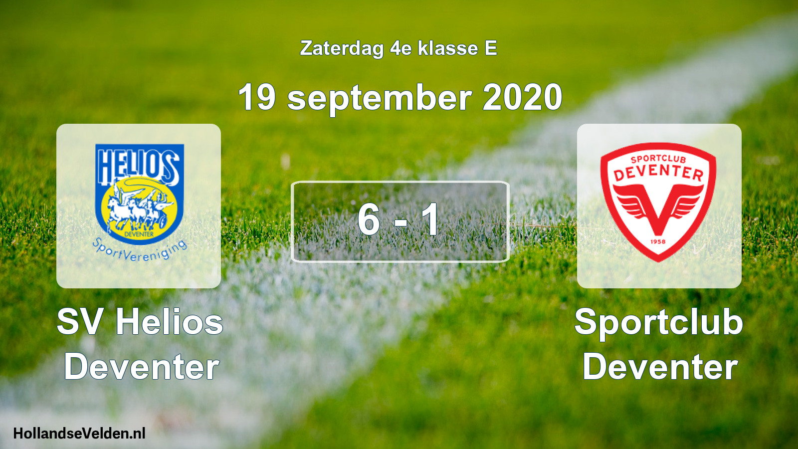 Total number of matches played: SV Helios Deventer - Sportclub Deventer 6 - 1 (19 September 2020)