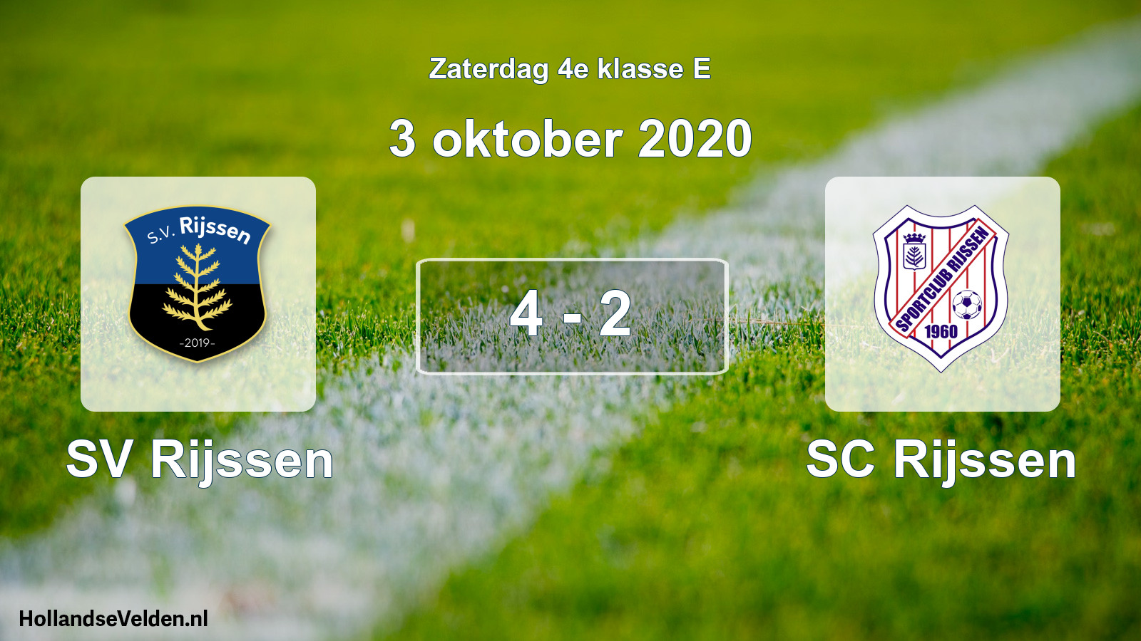 Total number of matches played: SV Rijssen - SC Rijssen 4 - 2 (3 October 2020)