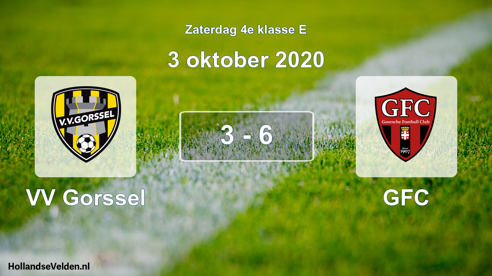 Total number of matches played: VV Gorssel - GFC 3 - 6 (3 October 2020)