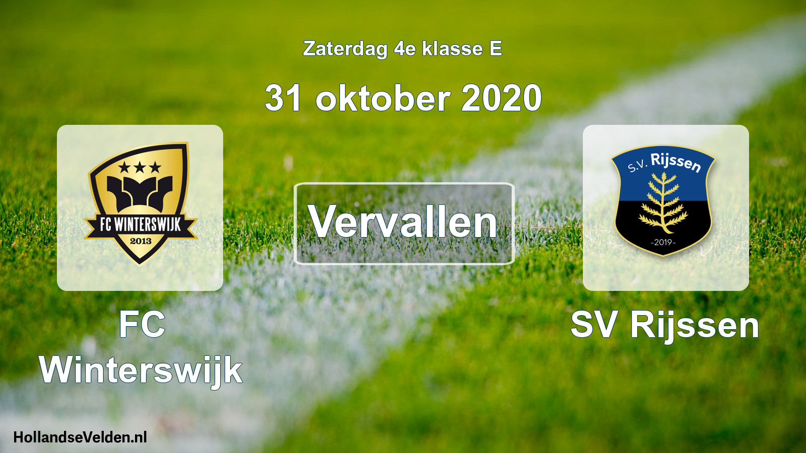 Scheduled Match: FC Winterswijk - SV Rijssen (31 October 2020)