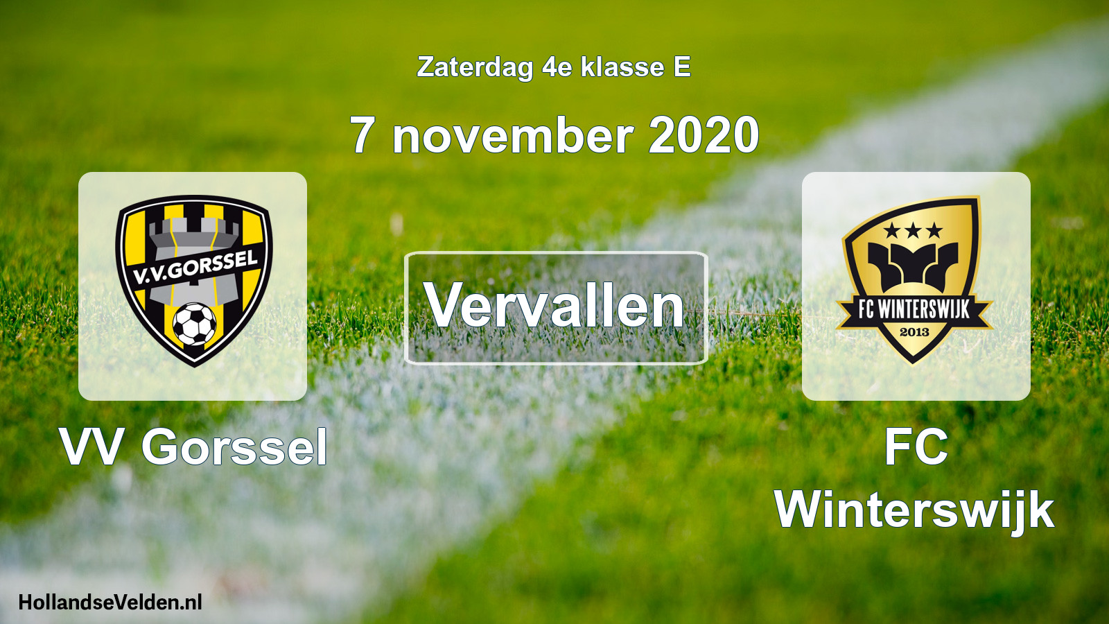 Scheduled Match: VV Gorssel - FC Winterswijk (7 November 2020)