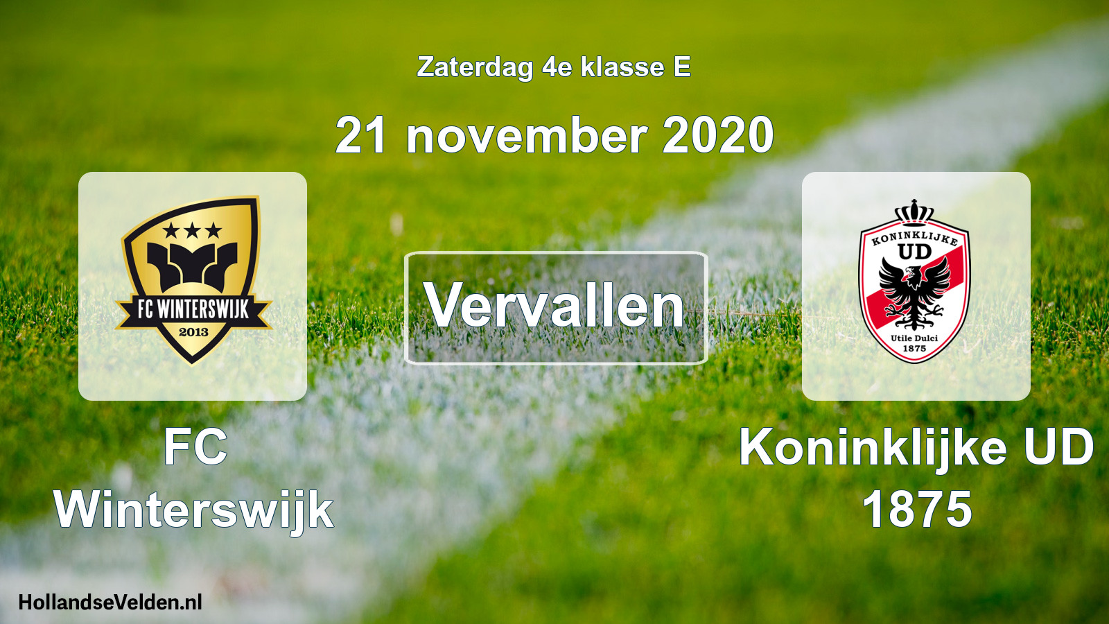 Scheduled Match: FC Winterswijk - Koninklijke UD 1875 (21 November 2020)